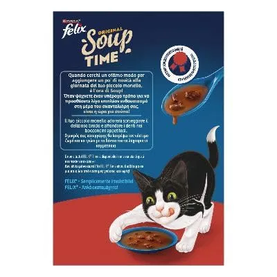 Felix Soup Time Original Cibo Umido per Gatti Adulti, 48 x 48g - immagine 5