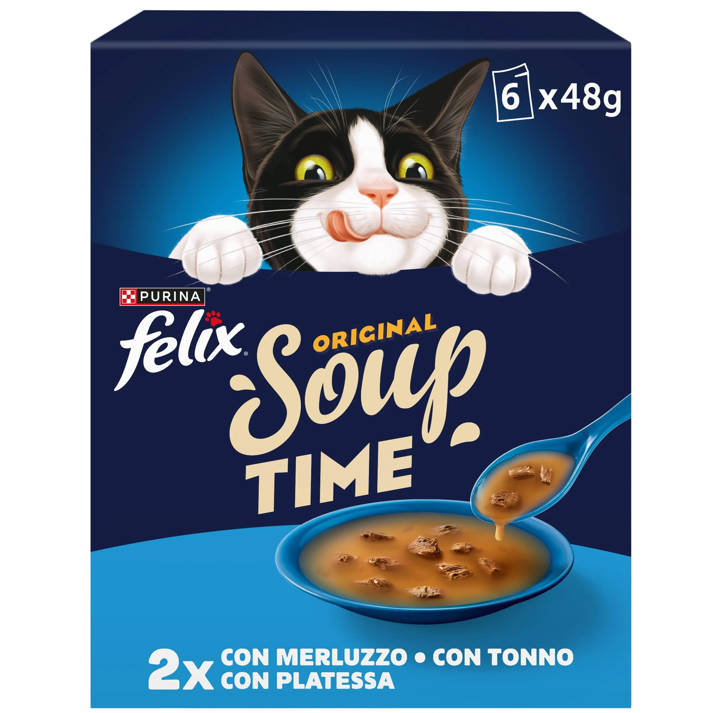 Felix Soup Time Original Cibo Umido per Gatti Adulti, 48 Bustine da 48g - immagine 2