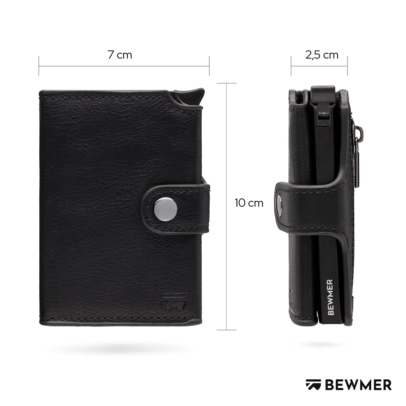 BEWMER v2 Portafoglio Slim in Similpelle con Protezione RFID, Nero - immagine 5