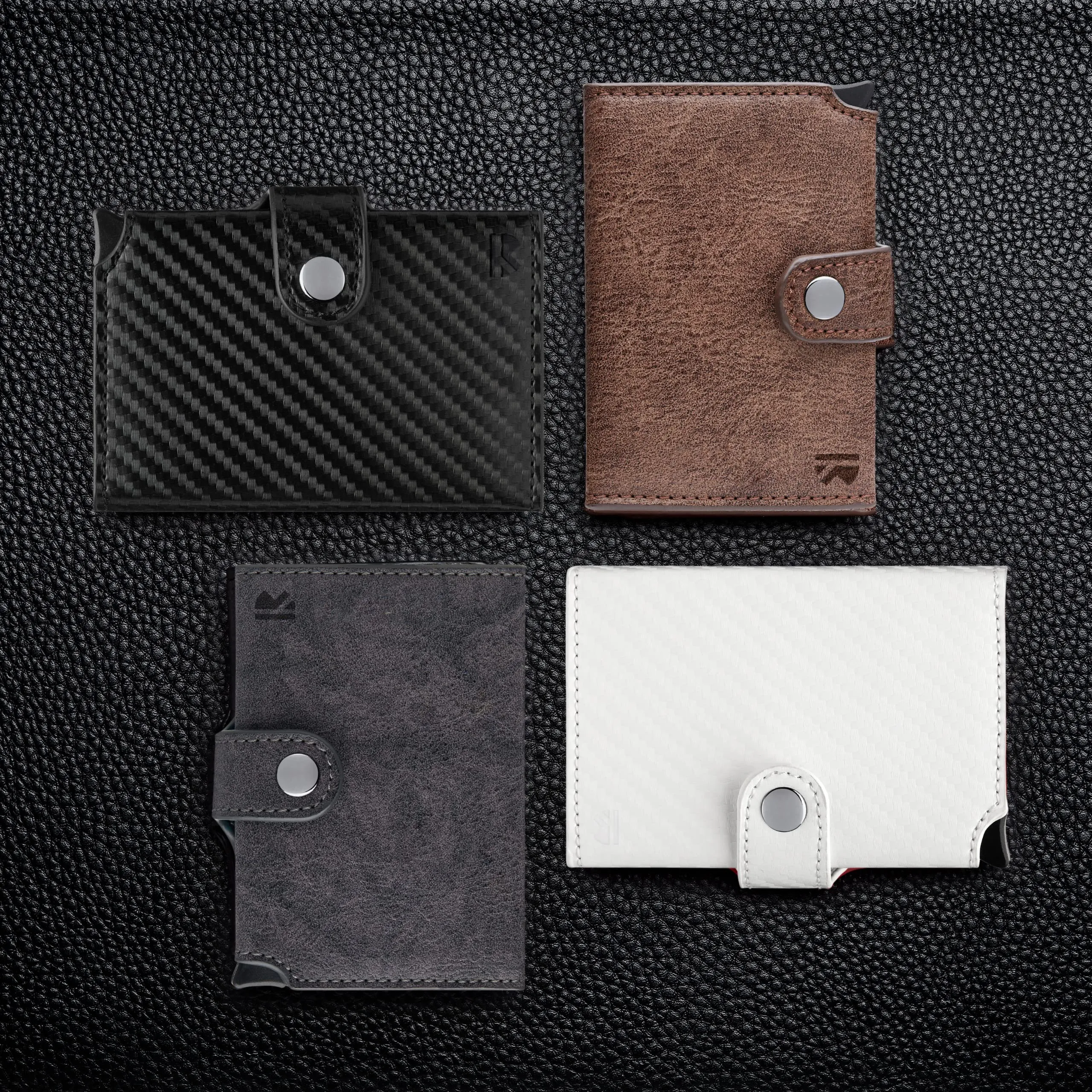 BEWMER v2 Portafoglio Uomo Slim in Similpelle con Protezione RFID, Nero Carbon - immagine 7