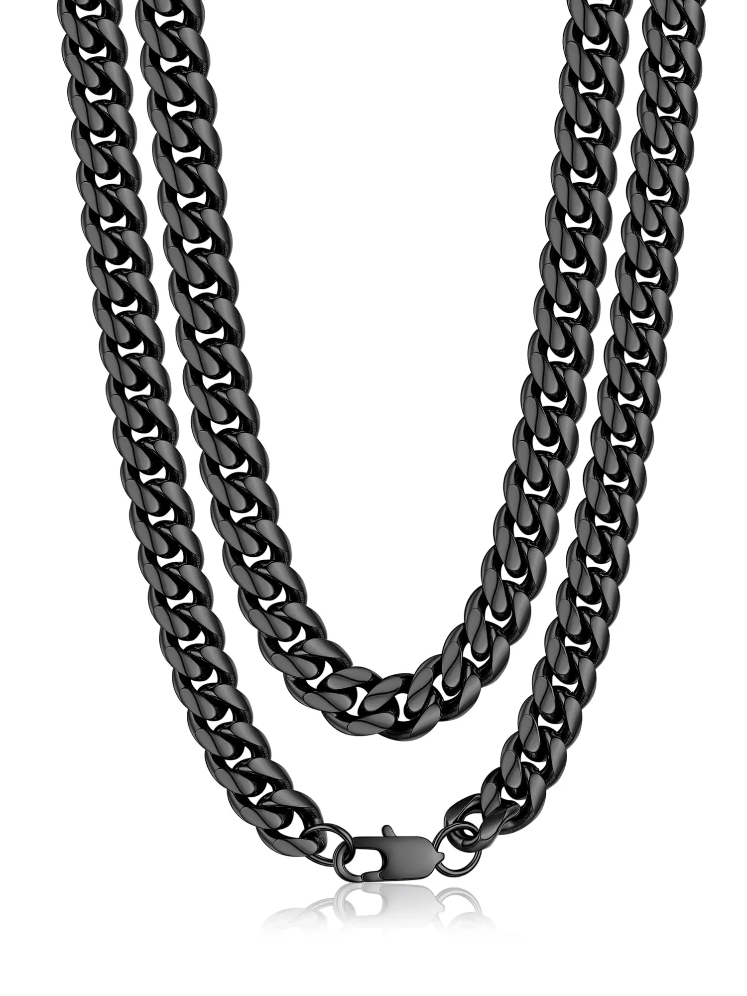 PROSTEEL Collana a Catena Cubana Uomo, Acciaio Inossidabile, Nero, 10 mm x 70 cm - immagine 1