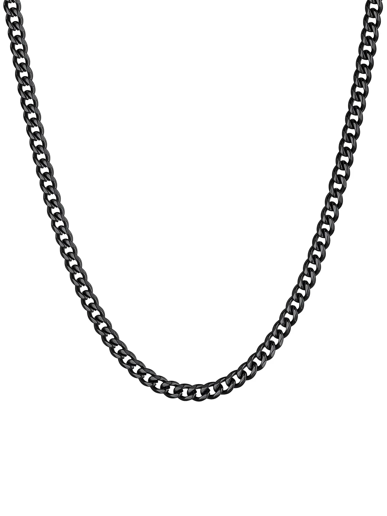 ChainsHouse Collana Cubana in Acciaio Inossidabile, 3mm, 71cm, Nero - immagine 1