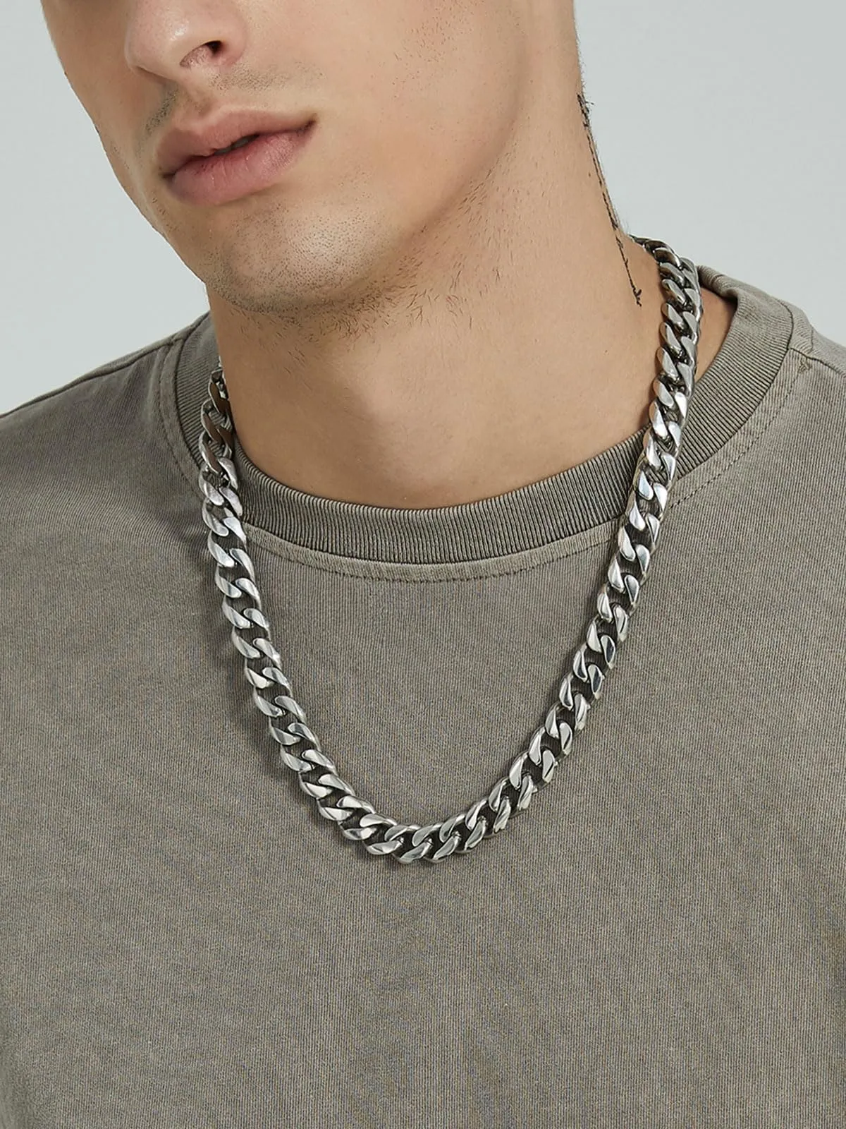 ChainsHouse Collana a Maglie Cubane Miami in Acciaio Inossidabile 12 mm 26 pollici - immagine 2