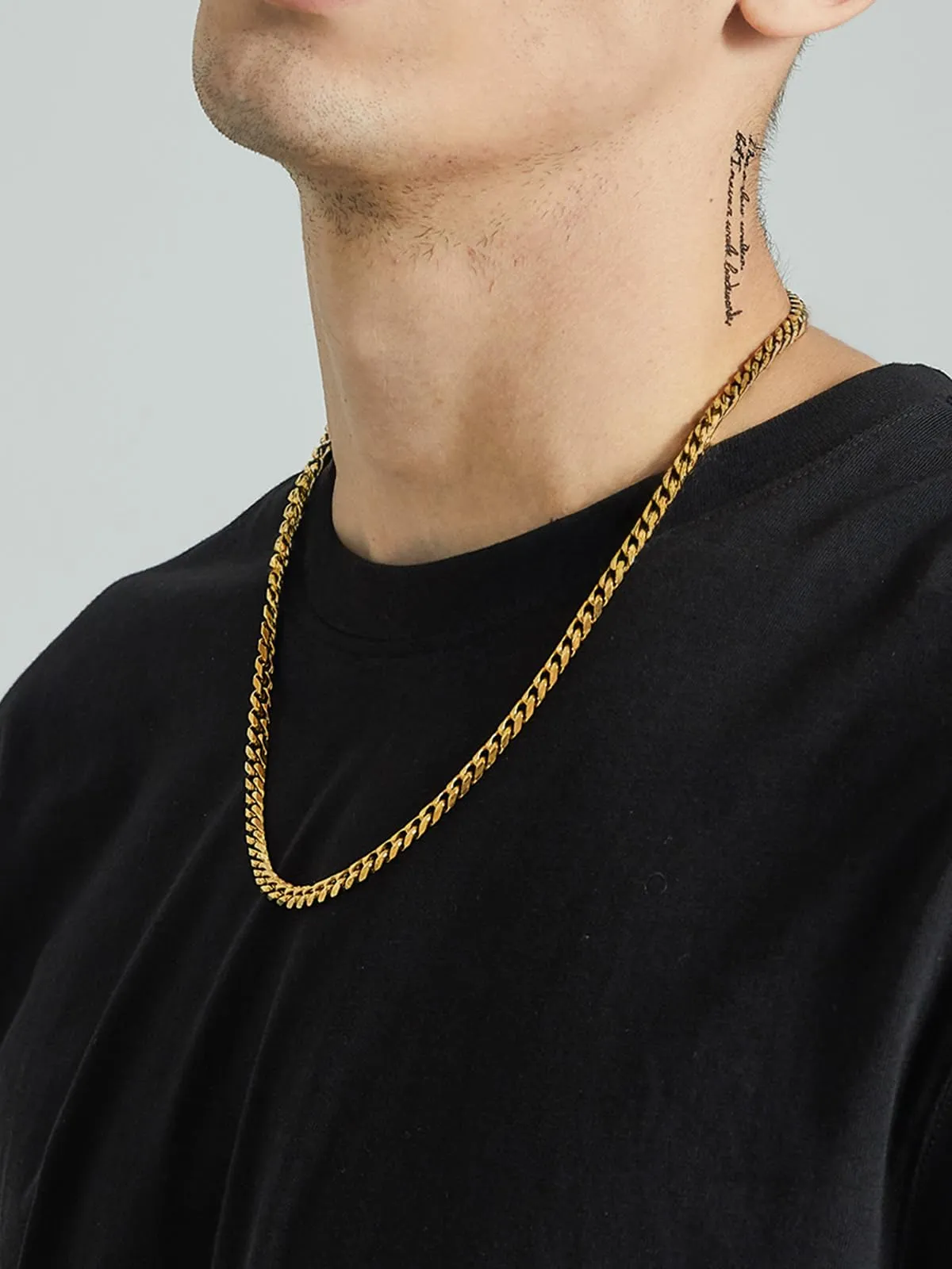 ChainsHouse Collana a Maglia Cubana da Uomo e Donna, Acciaio Inossidabile, Oro, 6mm, 28 pollici - immagine 3
