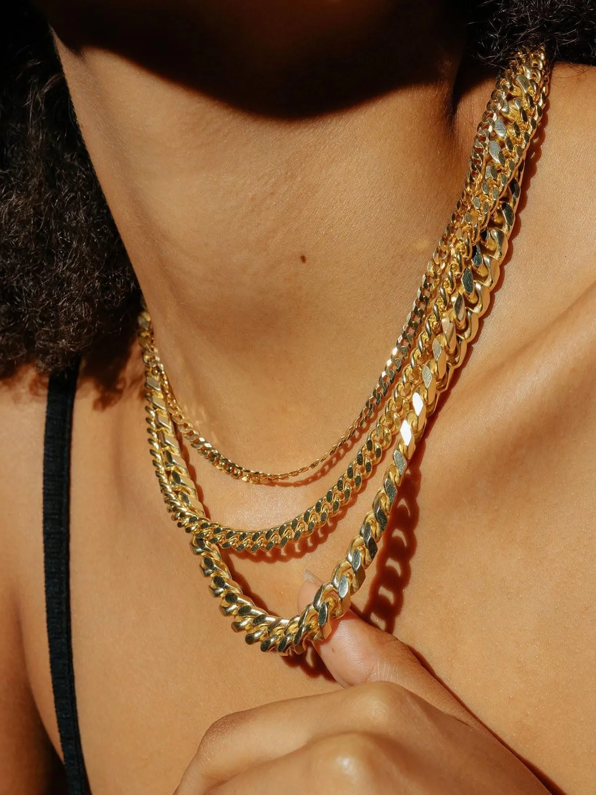 ChainsHouse Collana a Maglia Cubana Miami Curb in Acciaio Inossidabile Oro, 9 mm, 30 pollici - immagine 3