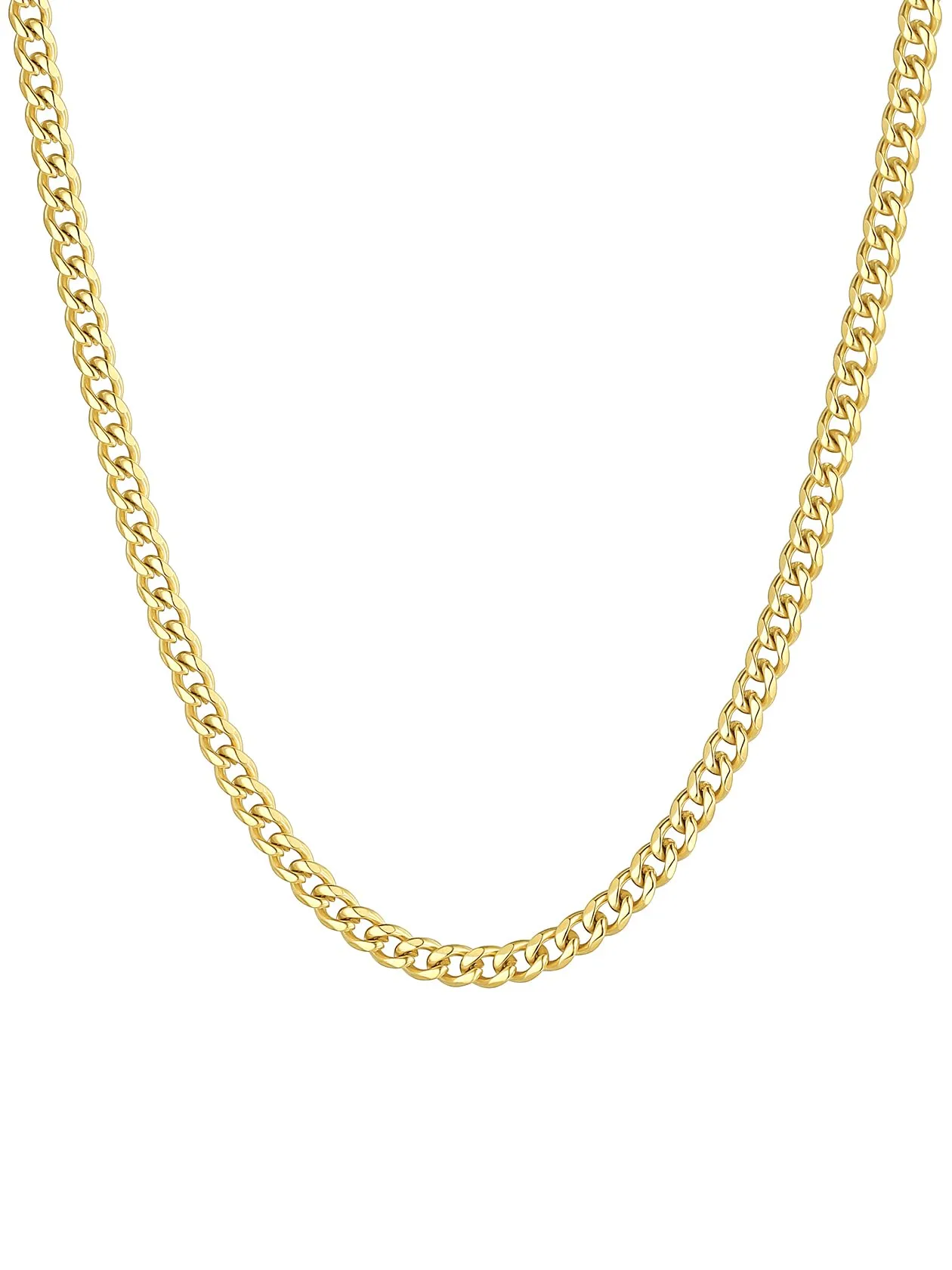 ChainsHouse Collana a maglia cubana in acciaio inossidabile oro, 3 mm, 18 pollici - immagine 1