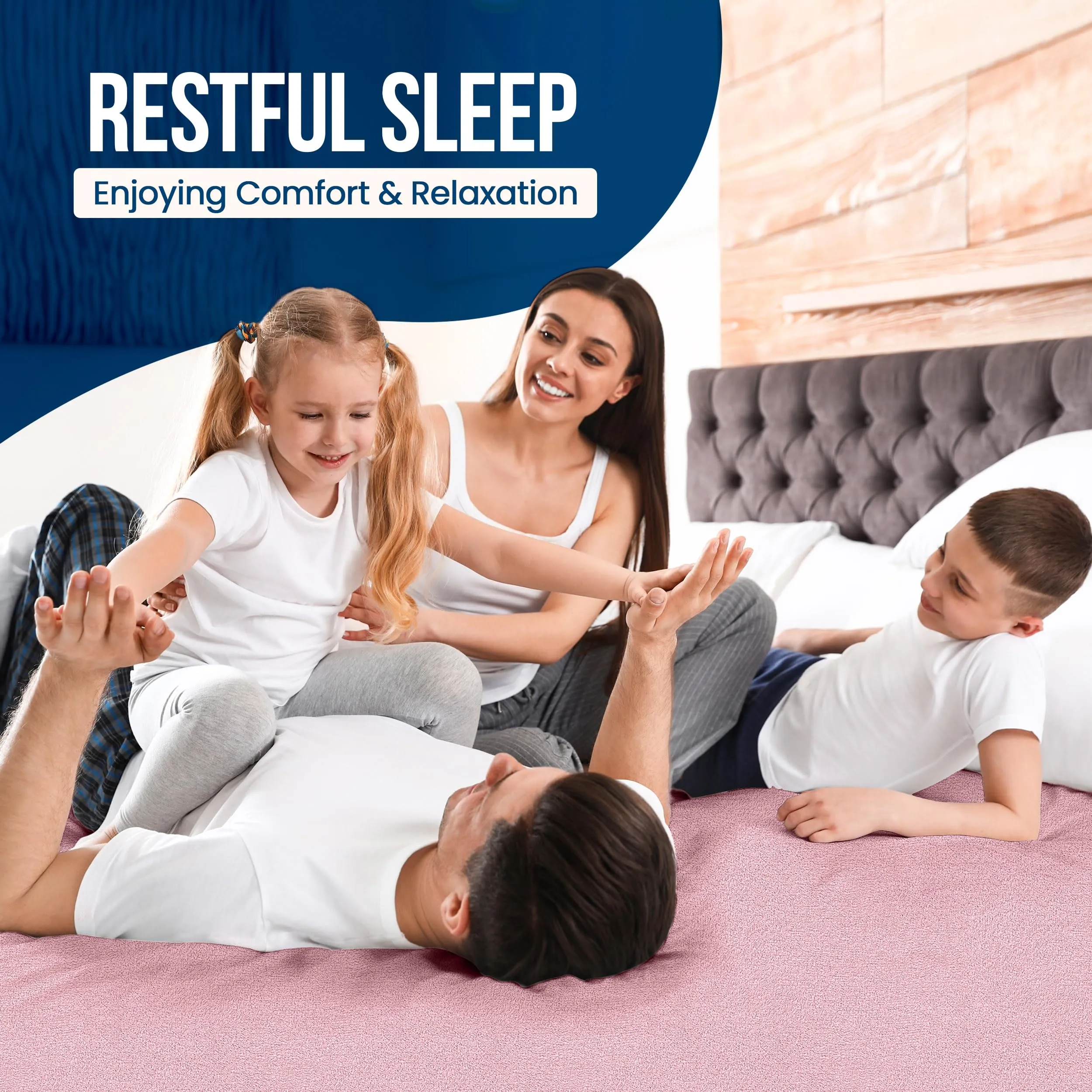 Utopia Bedding Coprimaterasso Impermeabile in Spugna, 200 g/m², Rosa - immagine 7