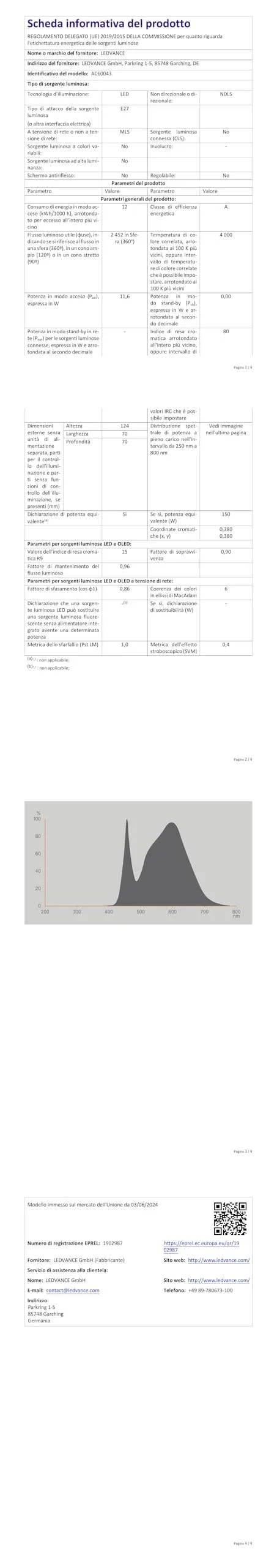 Osram LED Classic A 150, 11.6W, 4000K, Frosted, E27 - immagine 7