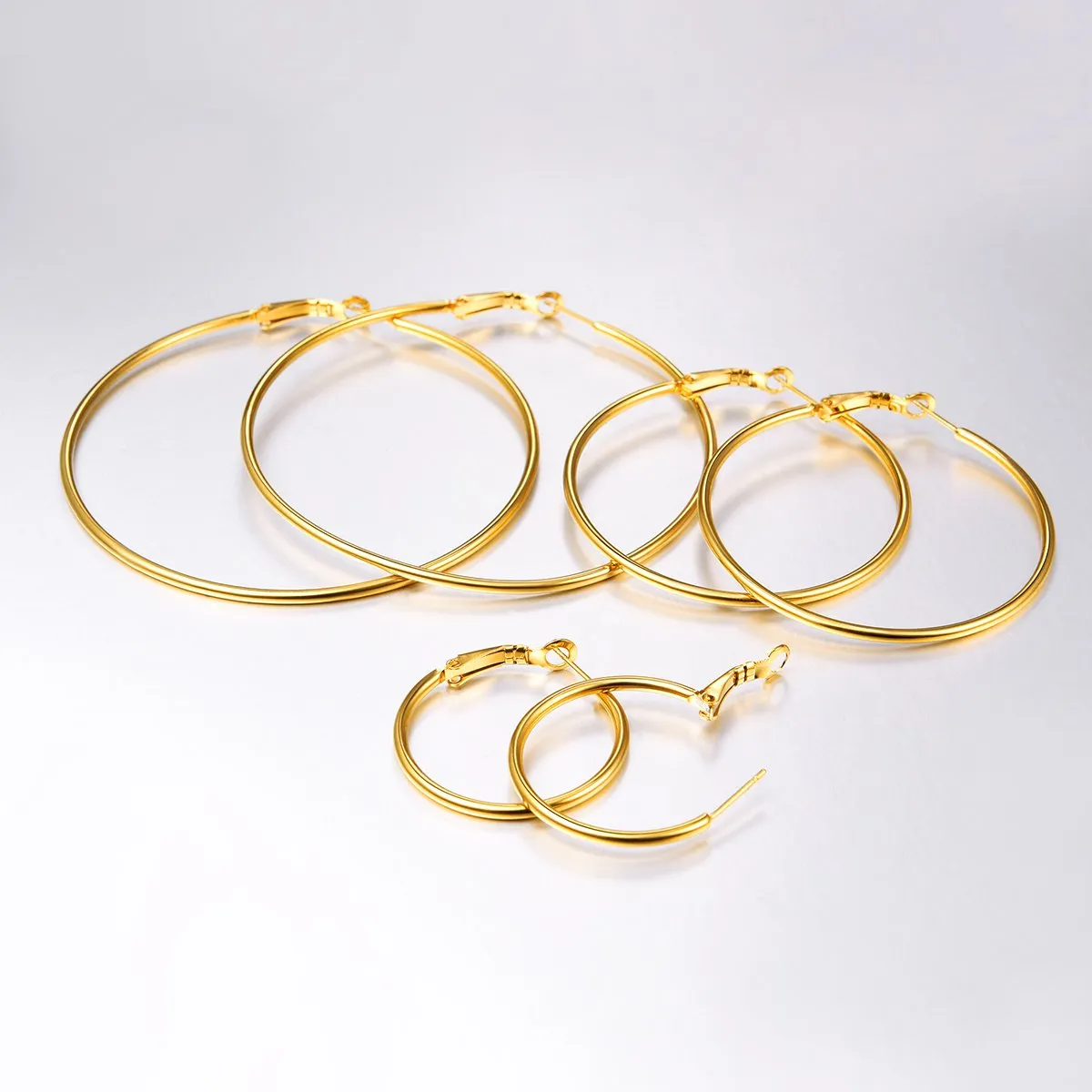 FOCALOOK 3 Paia Orecchini a Cerchio da Donna in Acciaio Inox - immagine 6