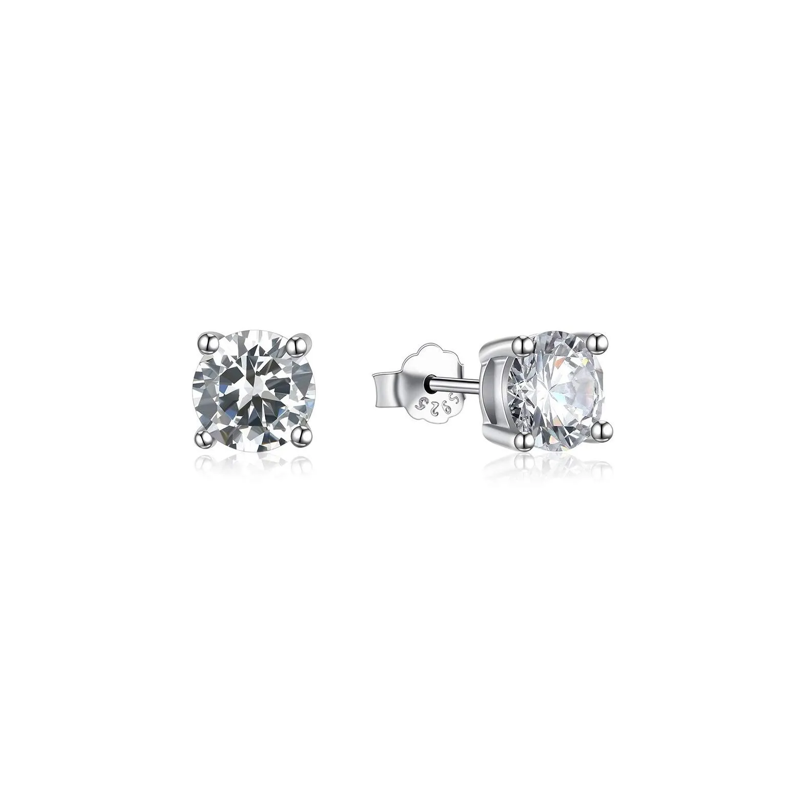 Gold Gala Orecchini Punto Luce in Argento 925 Rodiato con Zirconi Bianchi Taglio Diamante 2 mm - immagine 1