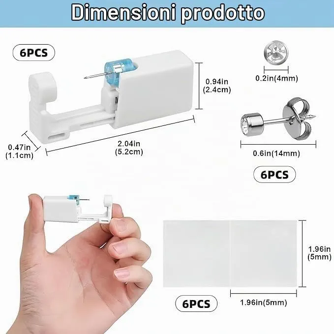Aucuu Set di Piercing e Orecchini a Bottone per Ragazze, Donne e Uomini - immagine 2