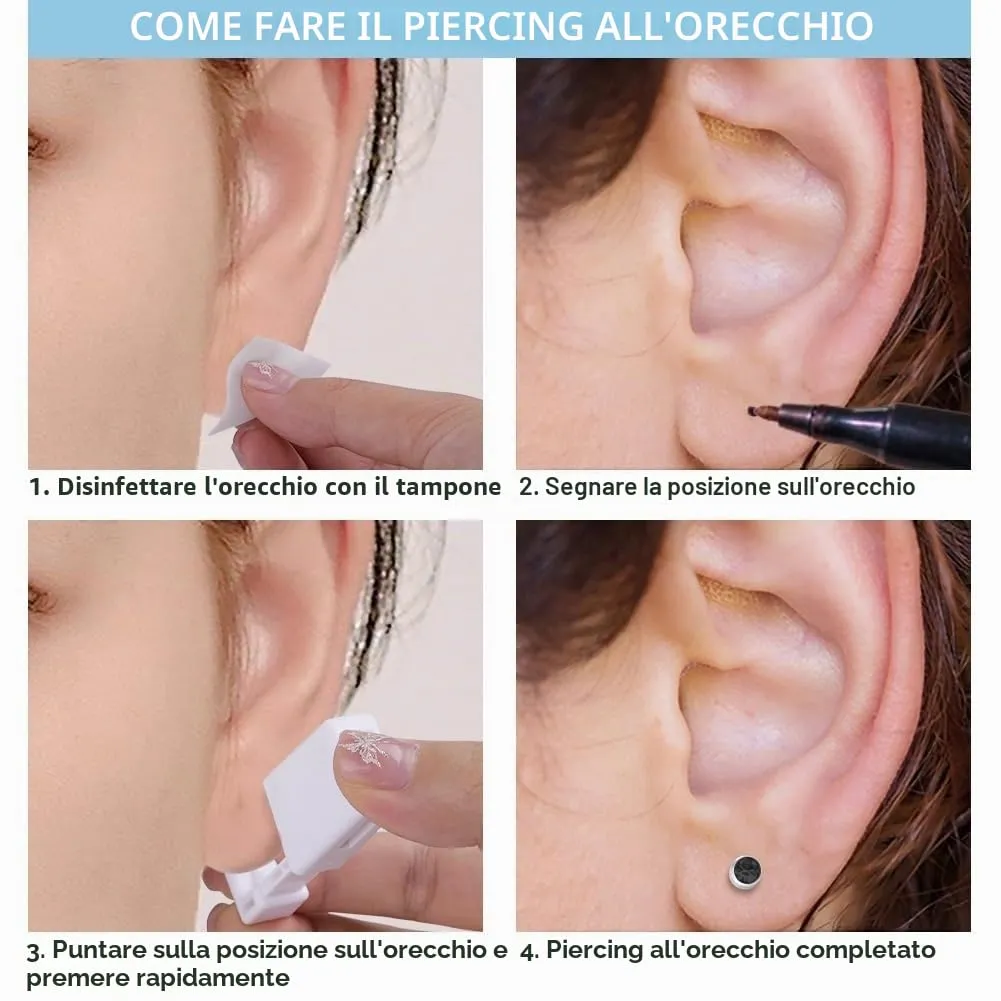 Aucuu Set di Piercing e Orecchini a Bottone per Ragazze, Donne e Uomini - immagine 4