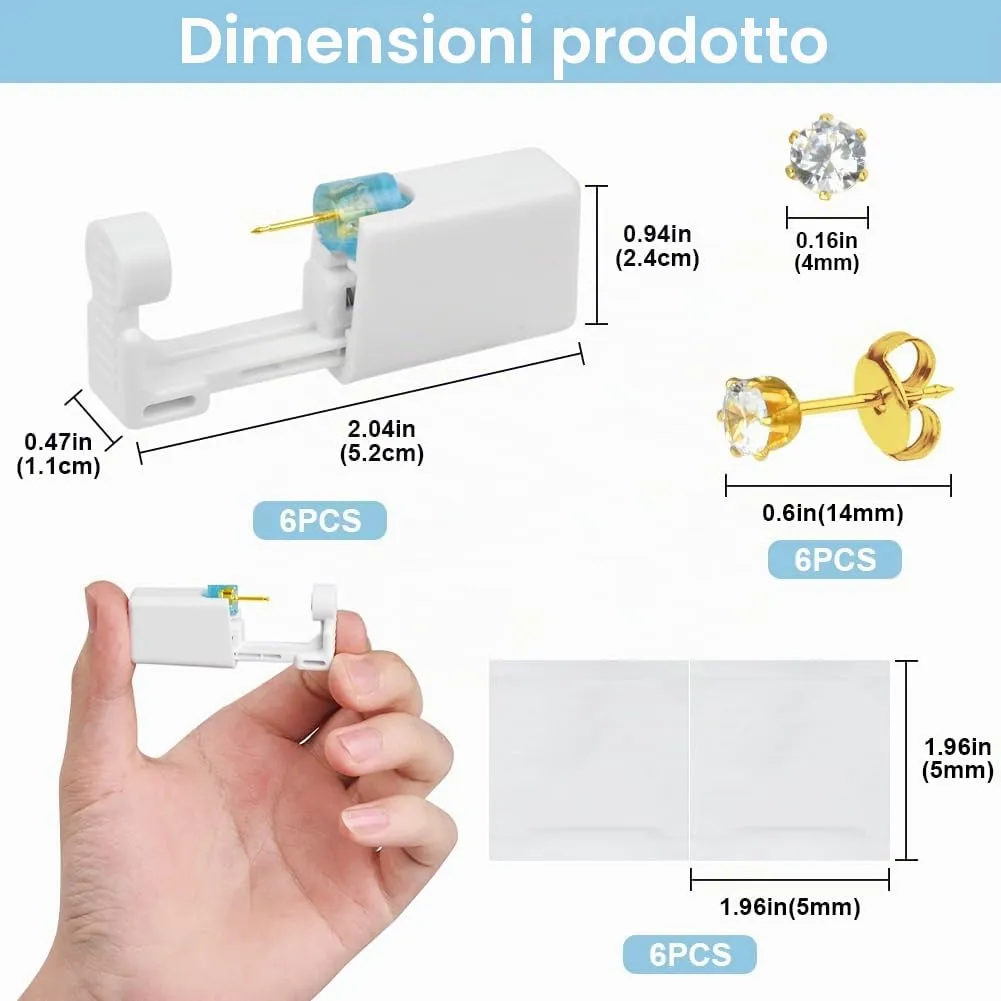 Aucuu Set di Piercing e Orecchini a Bottone per Ragazze, Donne e Uomini - immagine 2