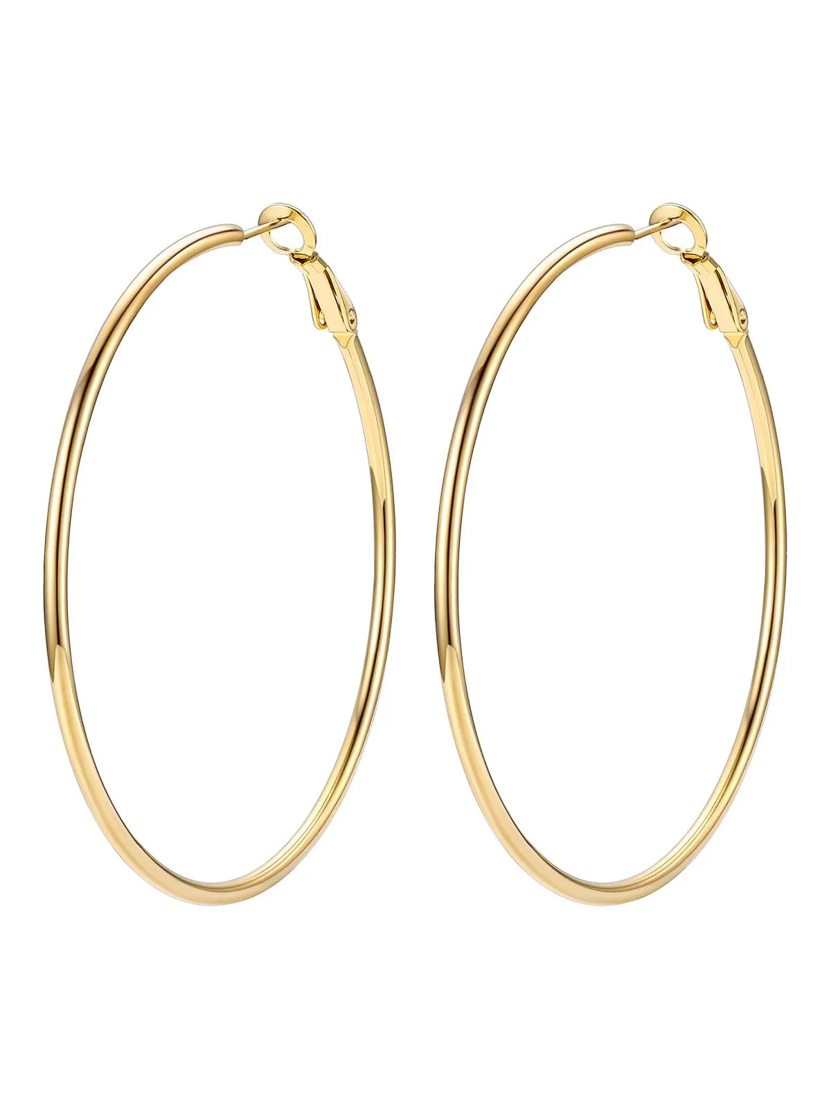 FOCALOOK Orecchini a Cerchio Donna Oro 60mm - immagine 1