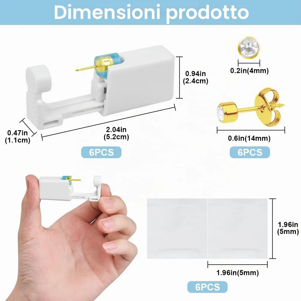 Aucuu Set di Piercing e Orecchini a Bottone per Ragazze, Donne e Uomini - immagine 2