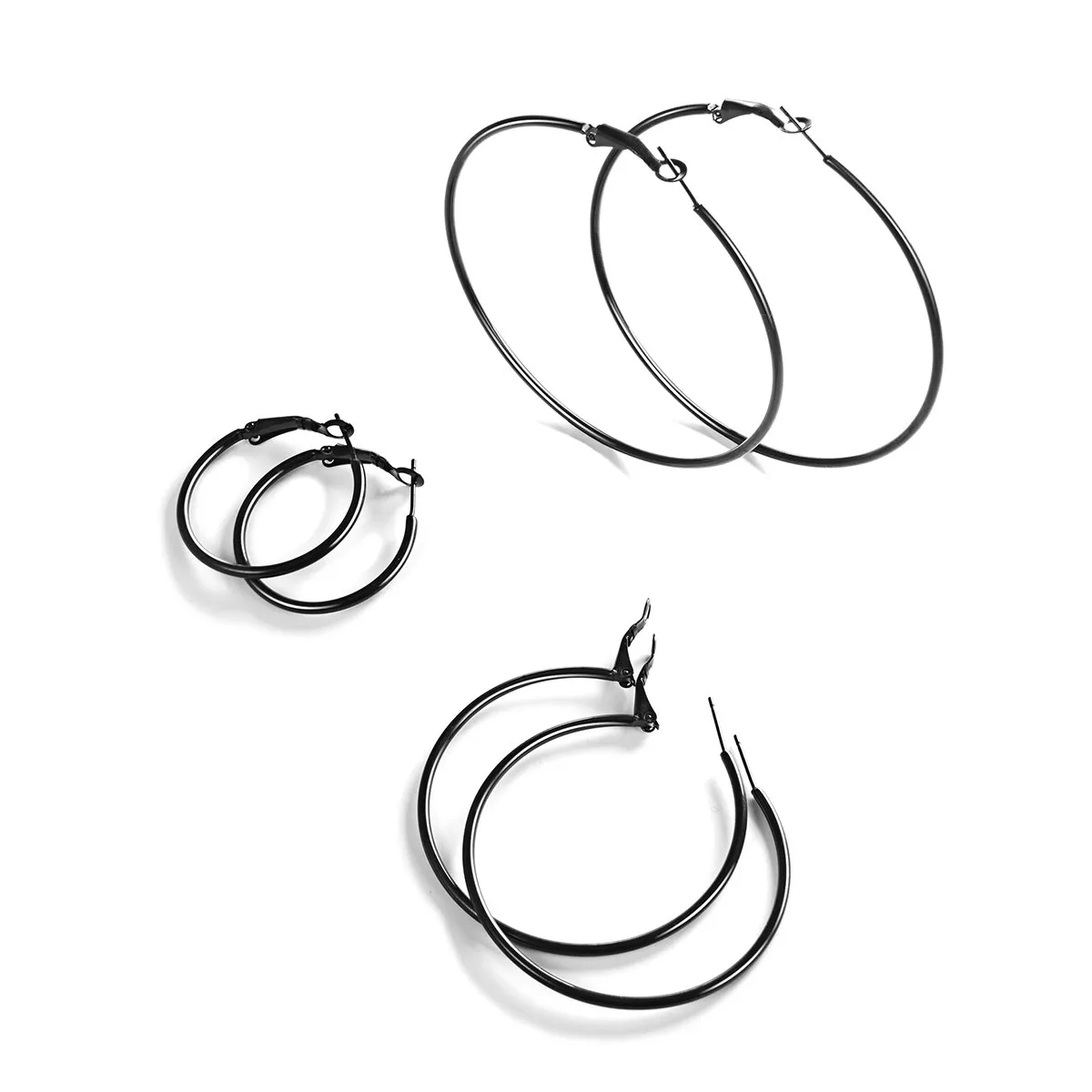 FOCALOOK 3 Paia Orecchini a Cerchio Donna in Acciaio Inox - immagine 1