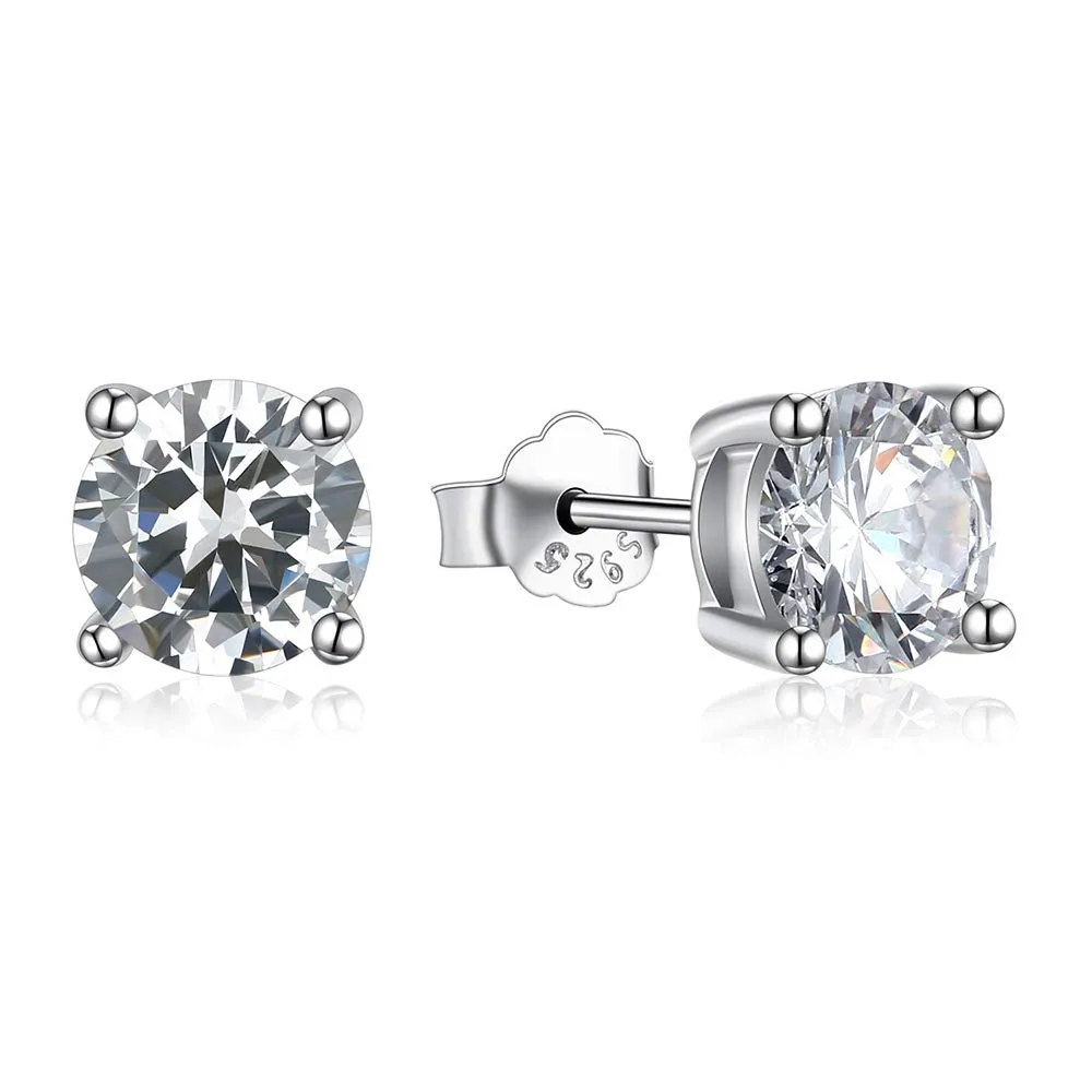 Gold Gala Orecchini Punto Luce in Argento 925 Rodiato con Zirconi Bianchi Taglio Diamante 6 mm - immagine 1