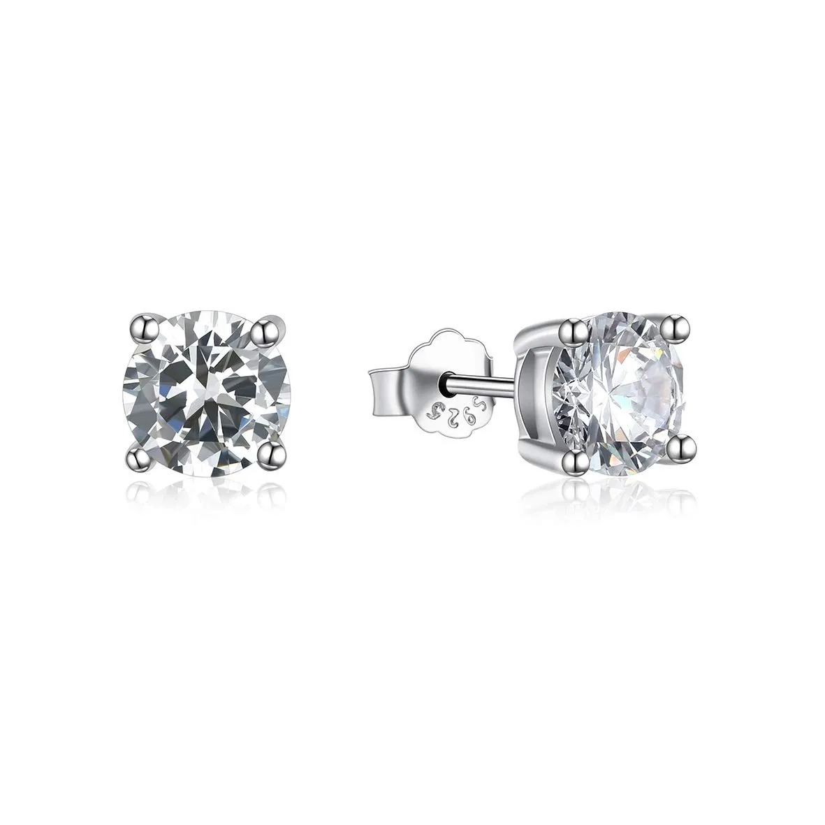 Gold Gala Orecchini Punto Luce in Argento 925 Rodiato con Zirconi Bianchi Taglio Diamante 4 mm - immagine 1
