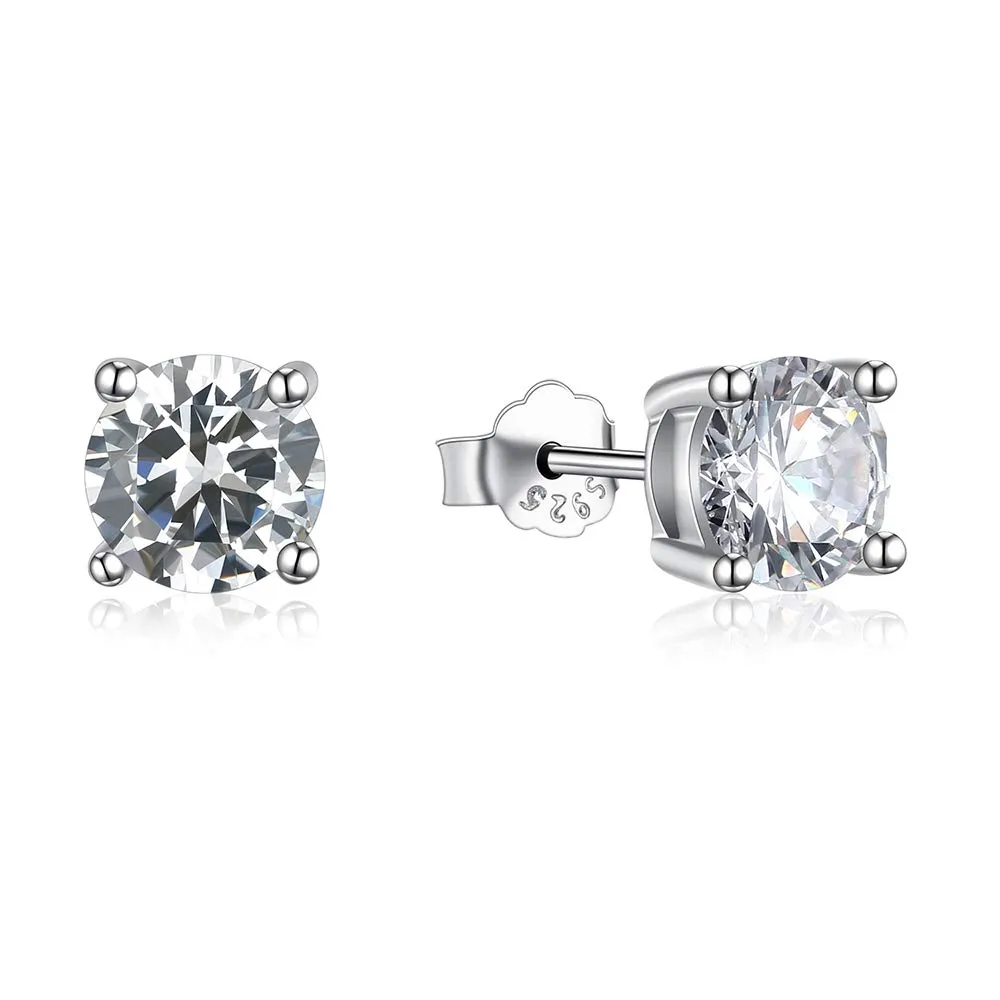 Gold Gala Orecchini Punto Luce in Argento 925 Rodiato con Zirconi Bianchi Taglio Diamante 5 mm - immagine 1