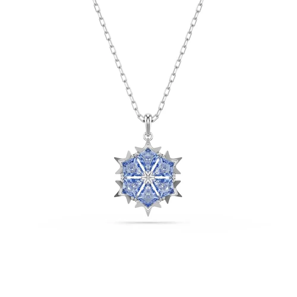 Swarovski Magic Set Collana Pendente e Orecchini, Zirconia Grigio-Blu, Forma a Fiocco di Neve, Placcatura in Tonalità Rodio - immagine 4