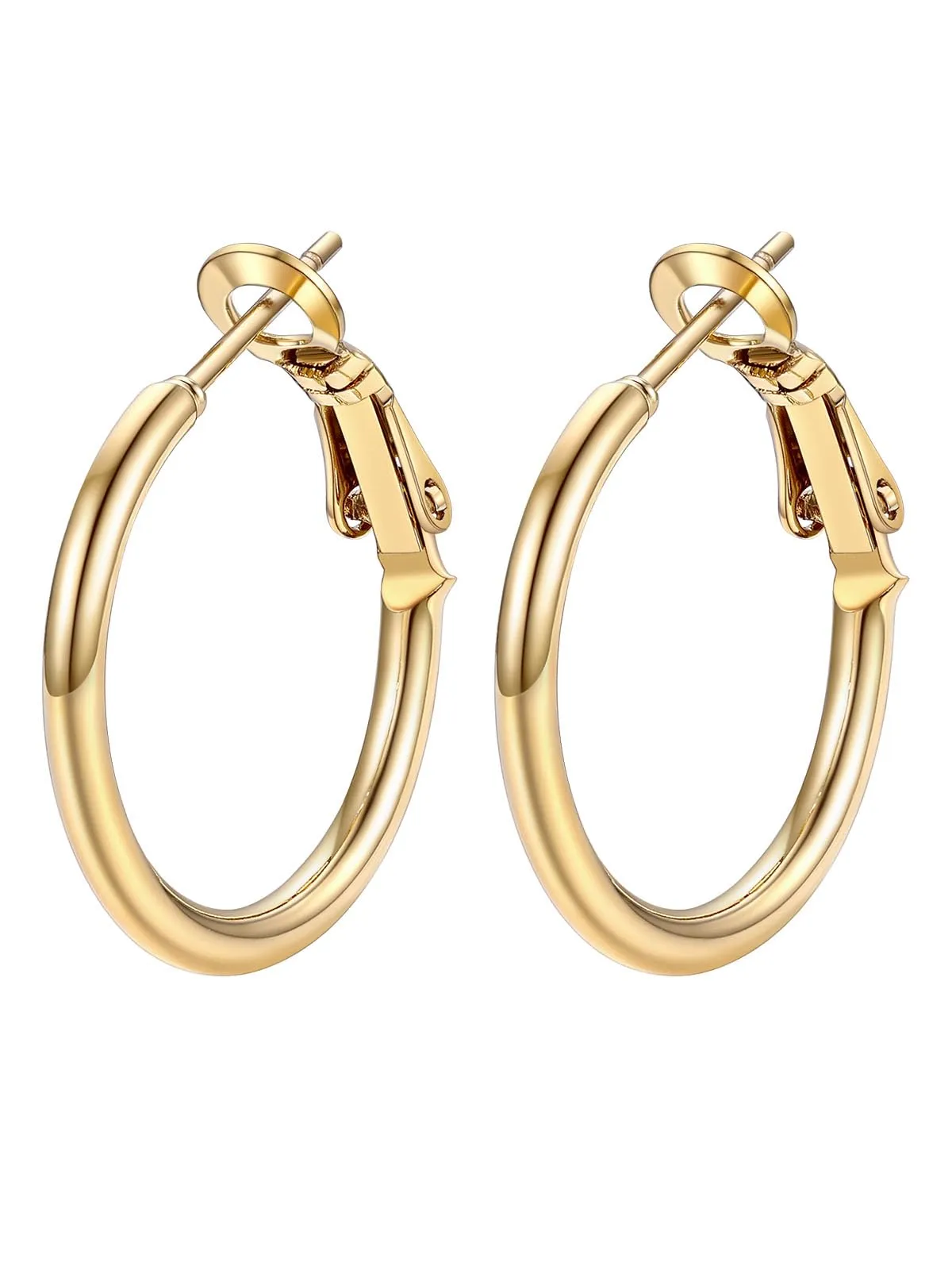 FOCALOOK Orecchini a Cerchio Donna Oro 20mm - immagine 1