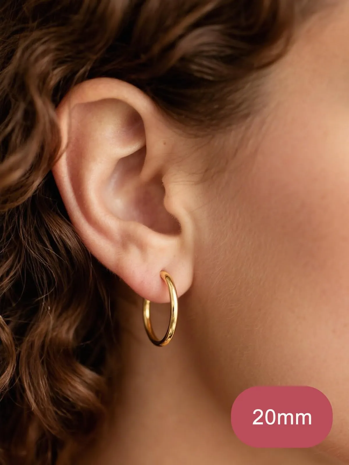 FOCALOOK Orecchini a Cerchio Donna Oro 20mm - immagine 4