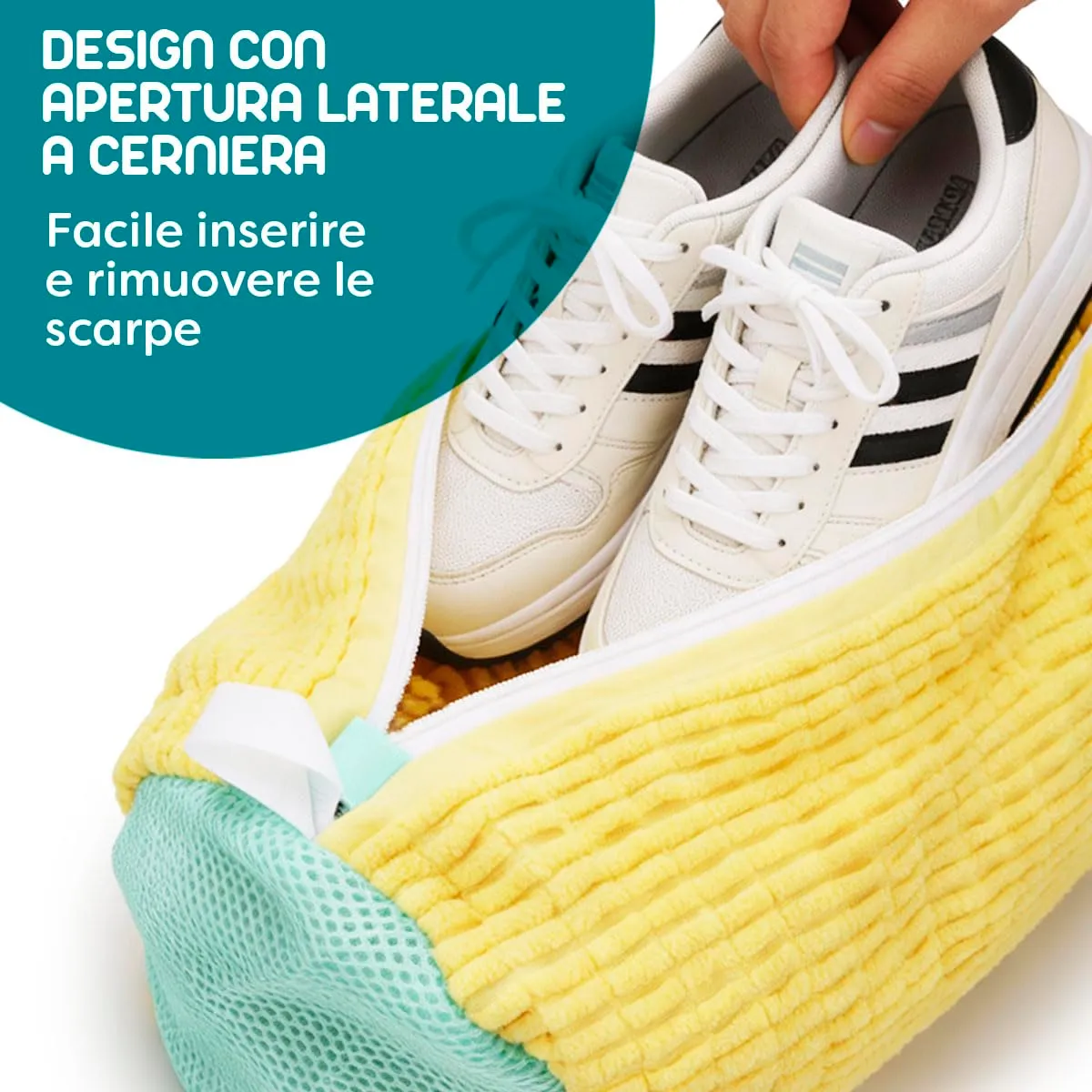 ZENO Shoe Washing Bag, 2 Pieces, Large, Yellow - immagine 5