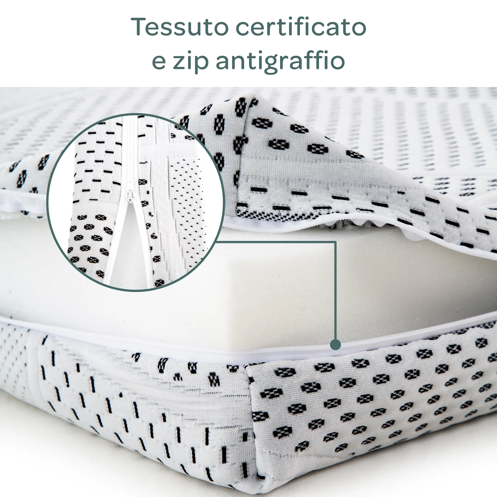 Dolci Sogni Materasso Lettino 60x125x16 cm, OEKO-TEX e CertiPUR, Fodera Sfoderabile e Lavabile - immagine 7