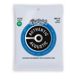 Martin Authentic MA170 Acoustic Guitar Strings, 80/20 Bronze, Extra Light (10-47) - immagine 1