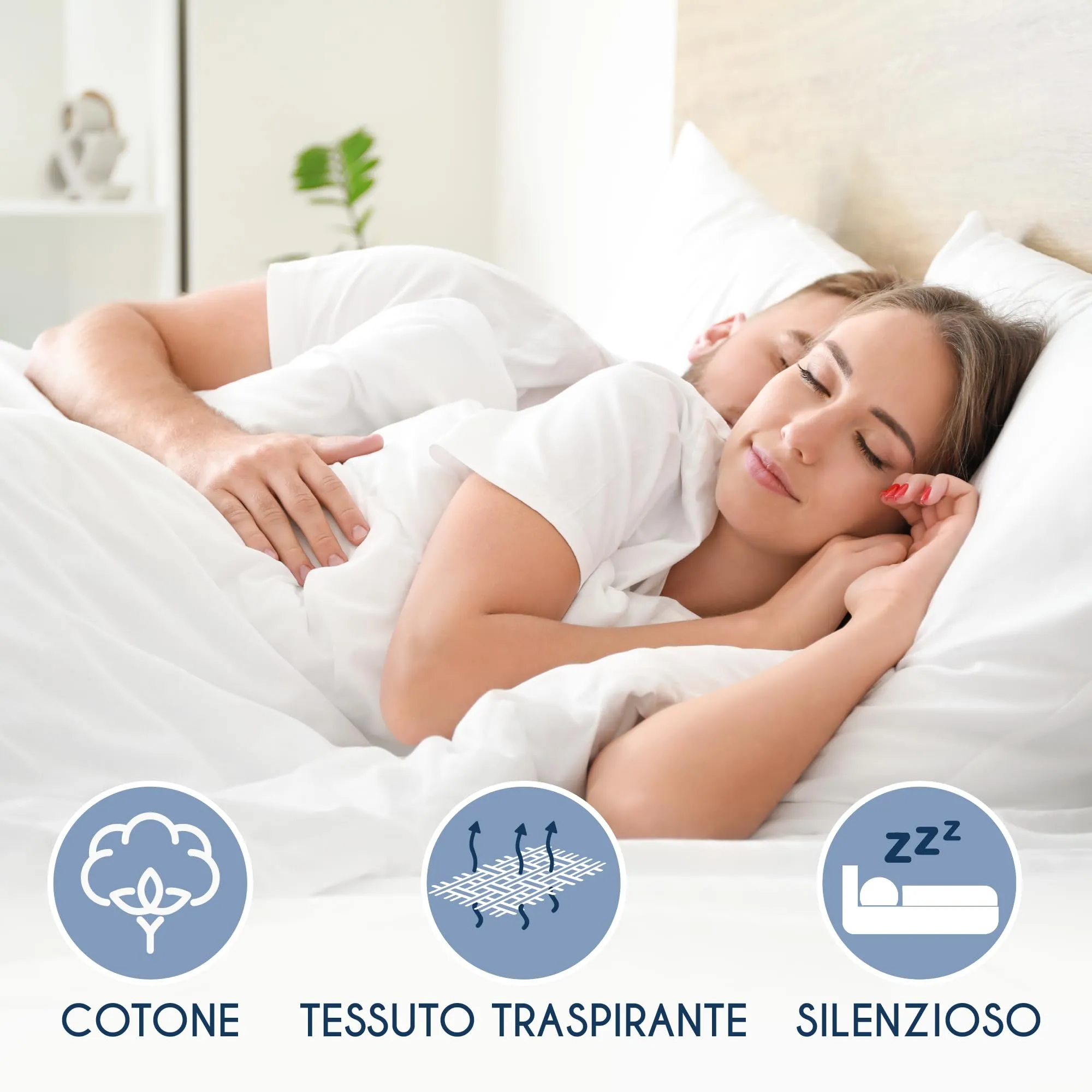 Dreamzie Coprimaterasso Impermeabile in Cotone, 140x190cm - immagine 4