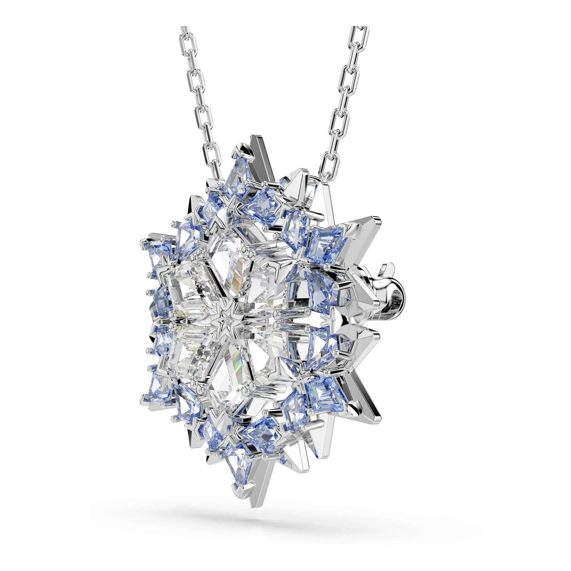 Swarovski Magic Pendente e Spilla Fiocco di Neve Blu Rodio - immagine 3