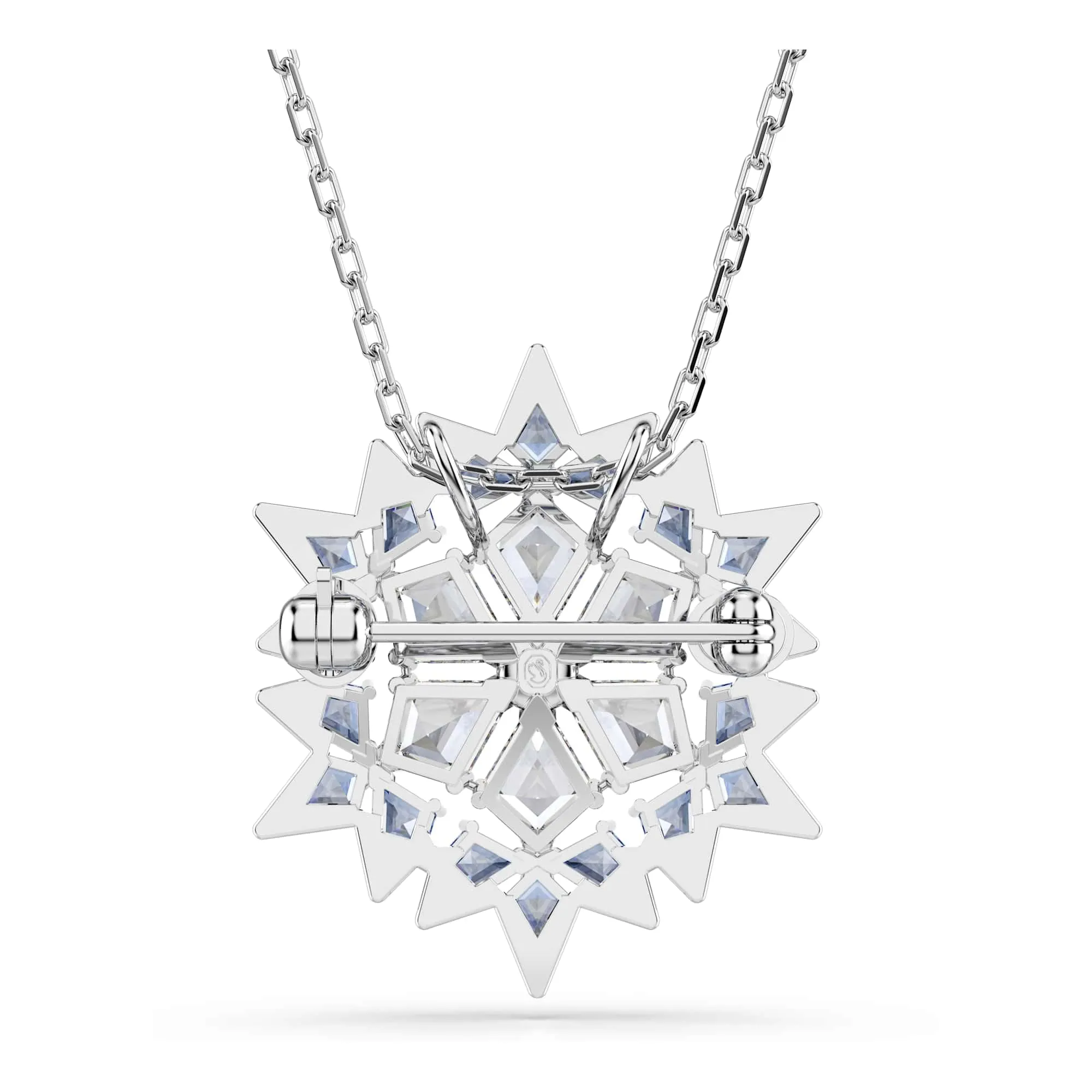 Swarovski Magic Pendente e Spilla Fiocco di Neve Blu Rodio - immagine 5