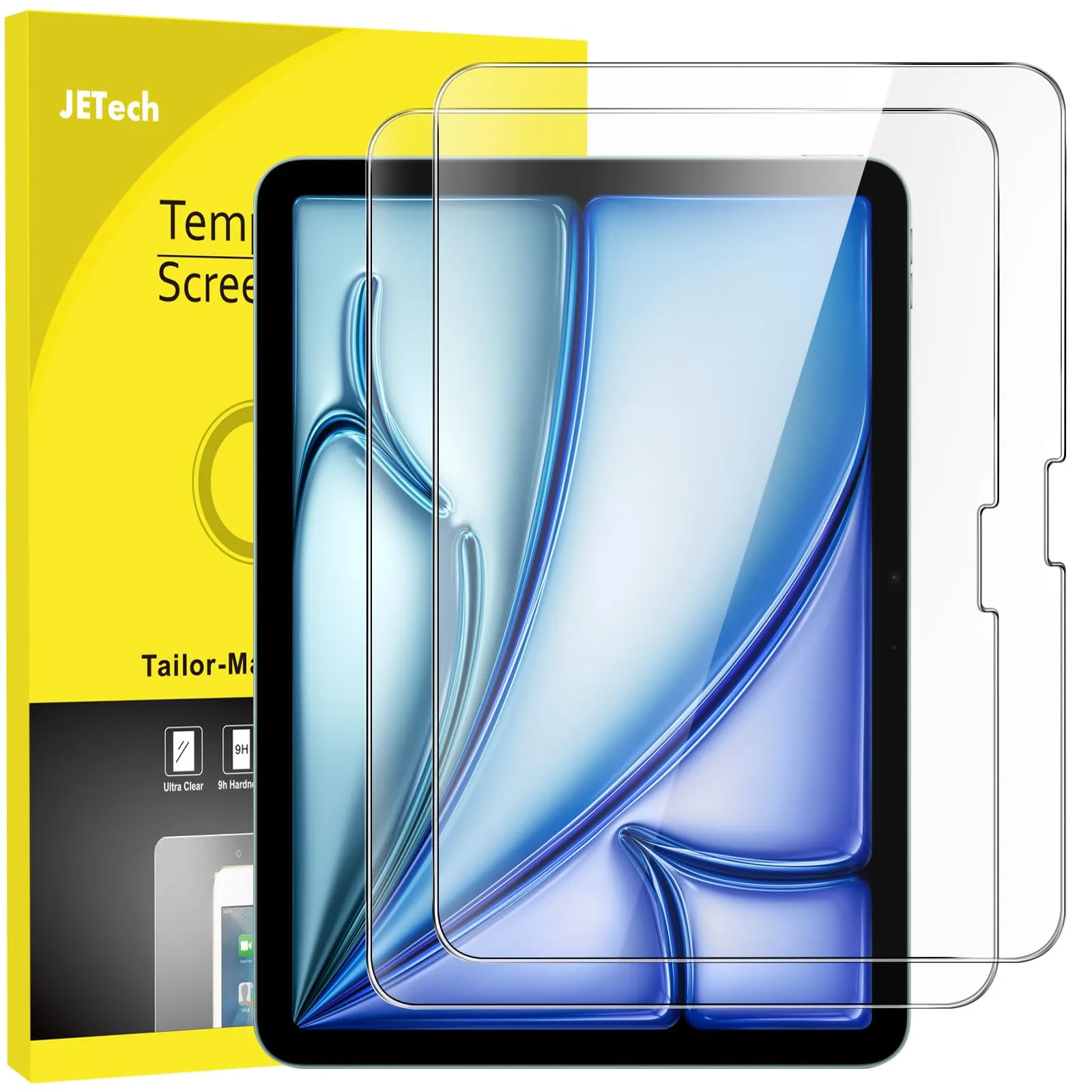 JETech Pellicola Protettiva per iPad Air 11" (M4/M3/M2), 2 Pezzi - immagine 1