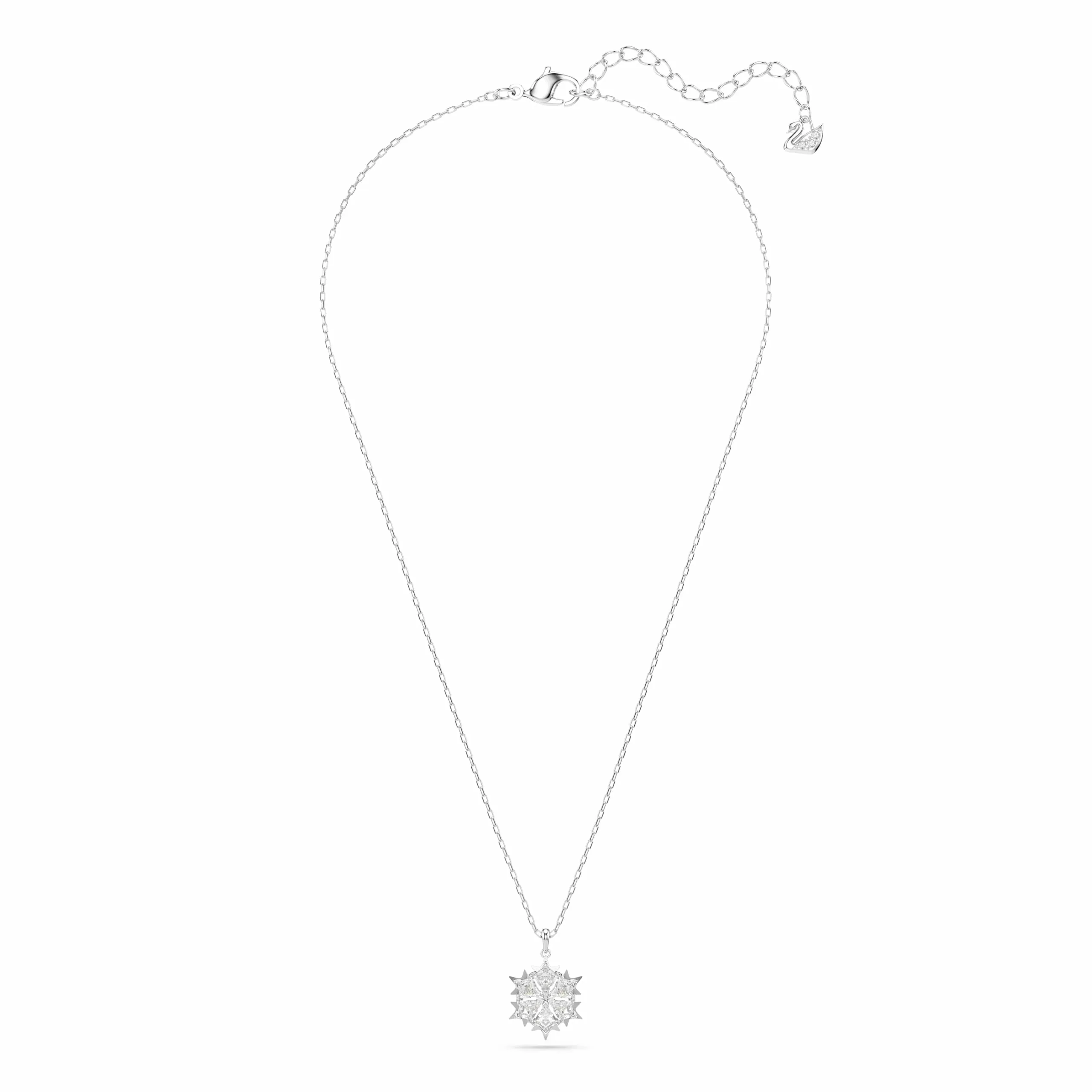 Swarovski Pendente Magic Fiocco di Neve Bianco Placcato Rodio - immagine 2