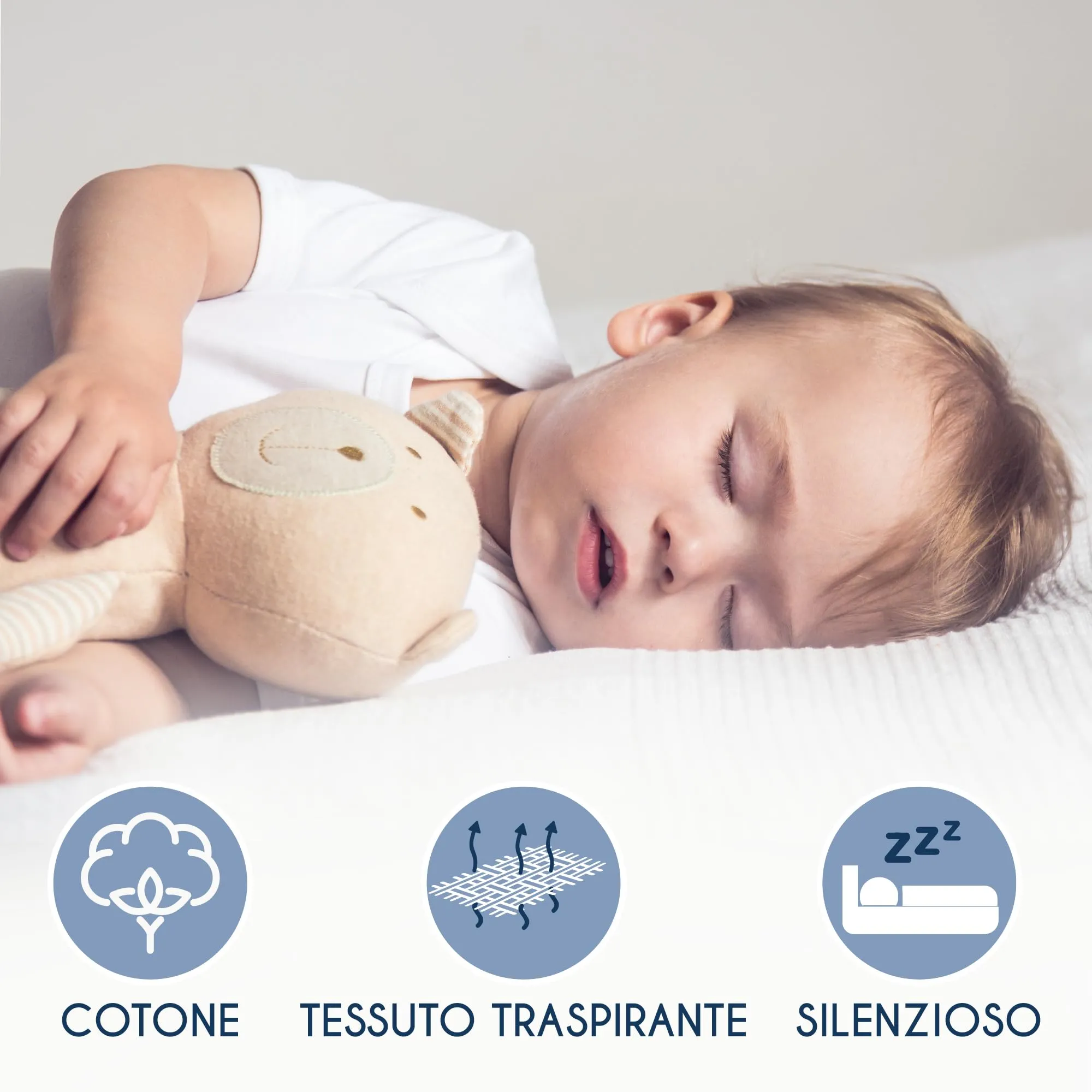 Dreamzie Coprimaterasso Singolo Impermeabile, 70x200cm, Cotone - immagine 4