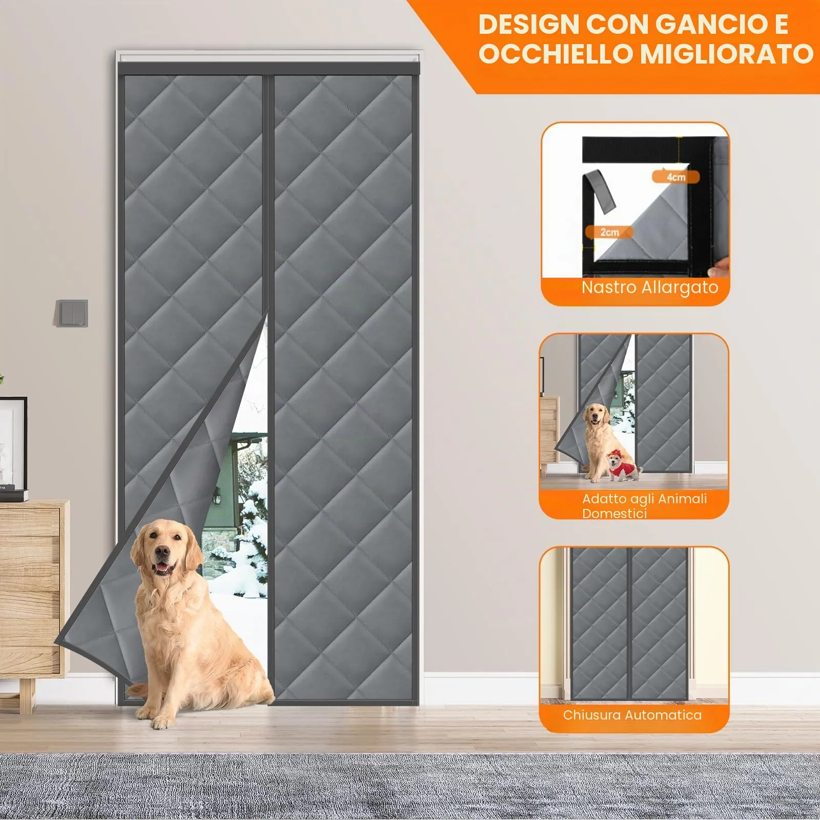 MYCARBON Zanzariera Tenda Termica Magnetica (120x220cm) - immagine 6
