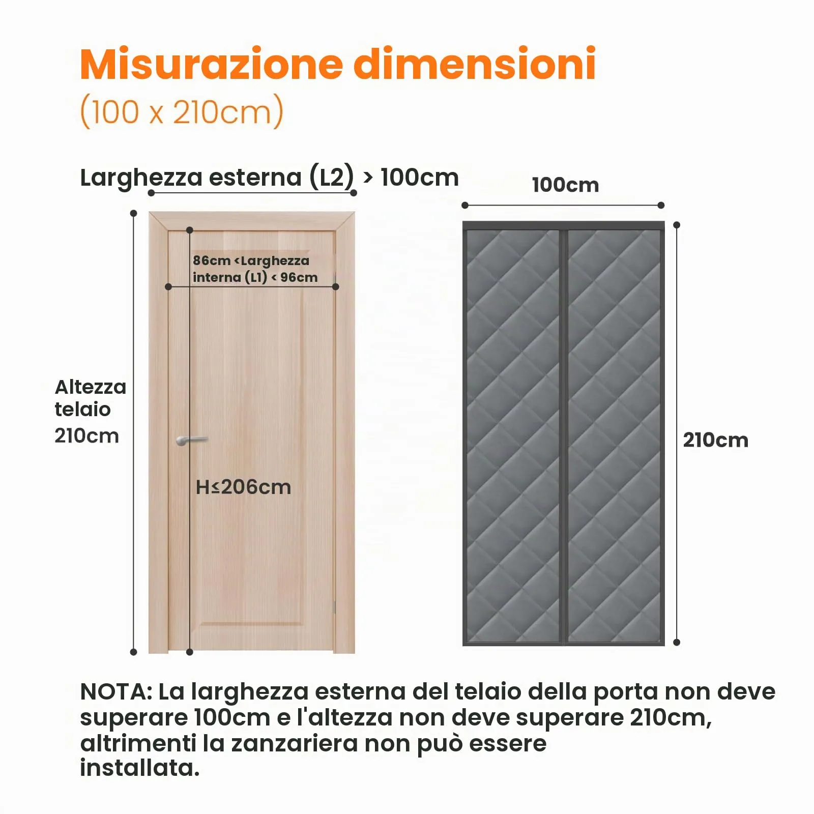 MYCARBON Zanzariera Tenda Termica Magnetica (100x210cm) - immagine 2