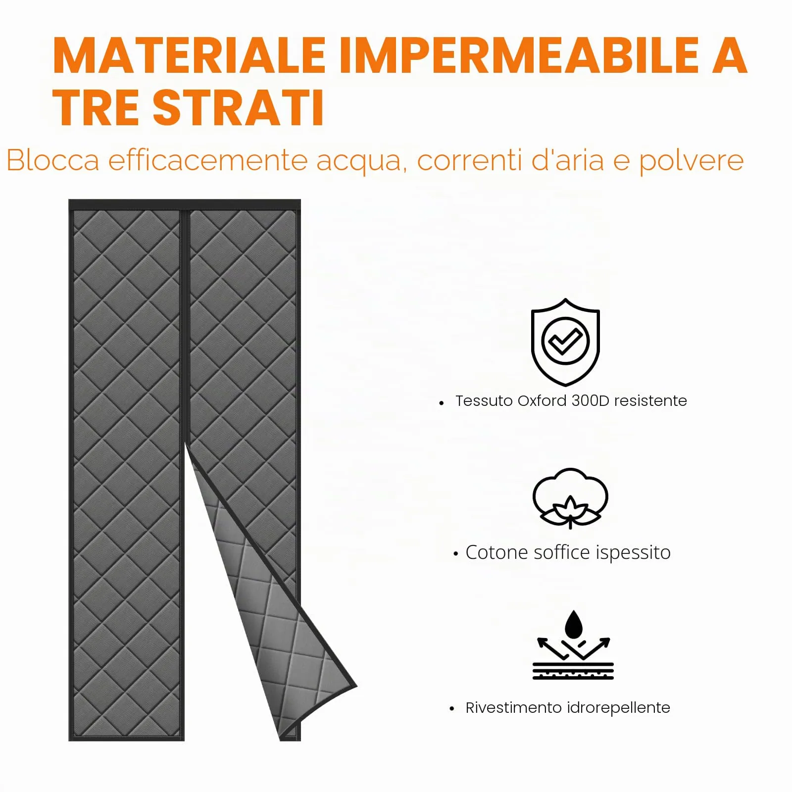 MYCARBON Zanzariera Tenda Termica Magnetica (100x210cm) - immagine 4
