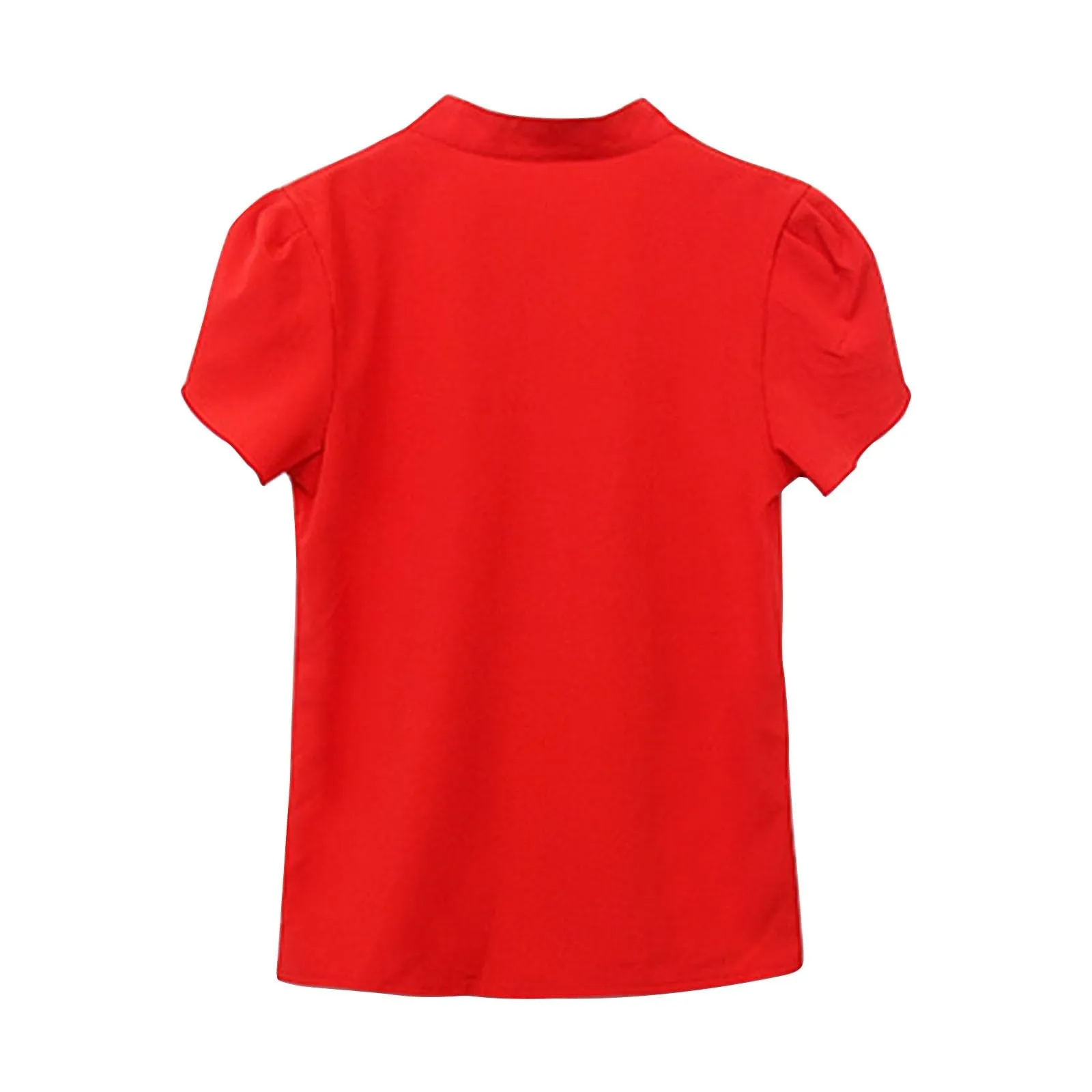 Uwdiohq T-Shirt Slim Fit in Chiffon Bianco con Maniche a Volant per Donna - immagine 4