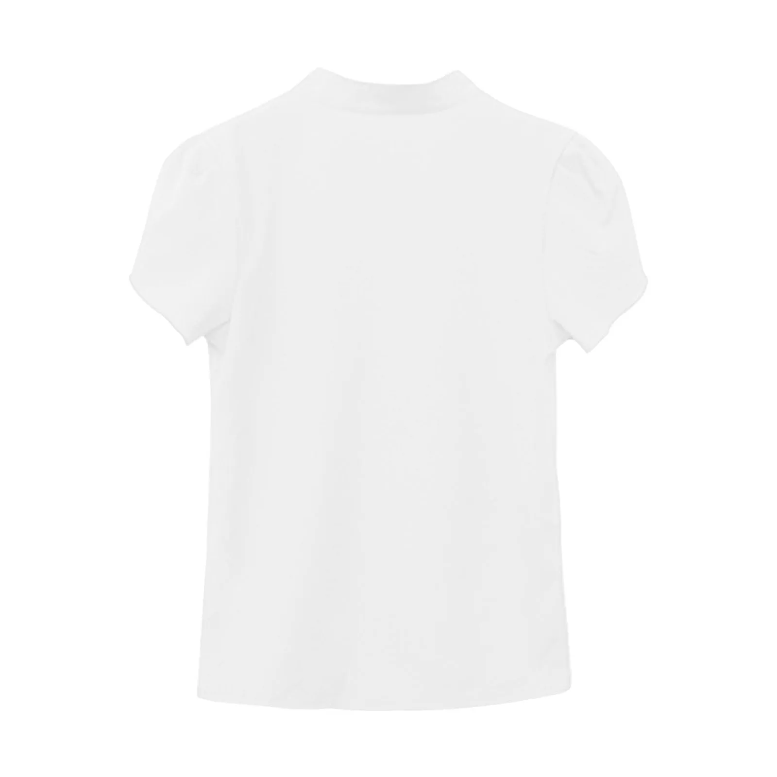 Uwdiohq Women's Slim Fit Chiffon T-Shirt with Ruffle Sleeves, White, Short Sleeve Casual Summer Top - immagine 4