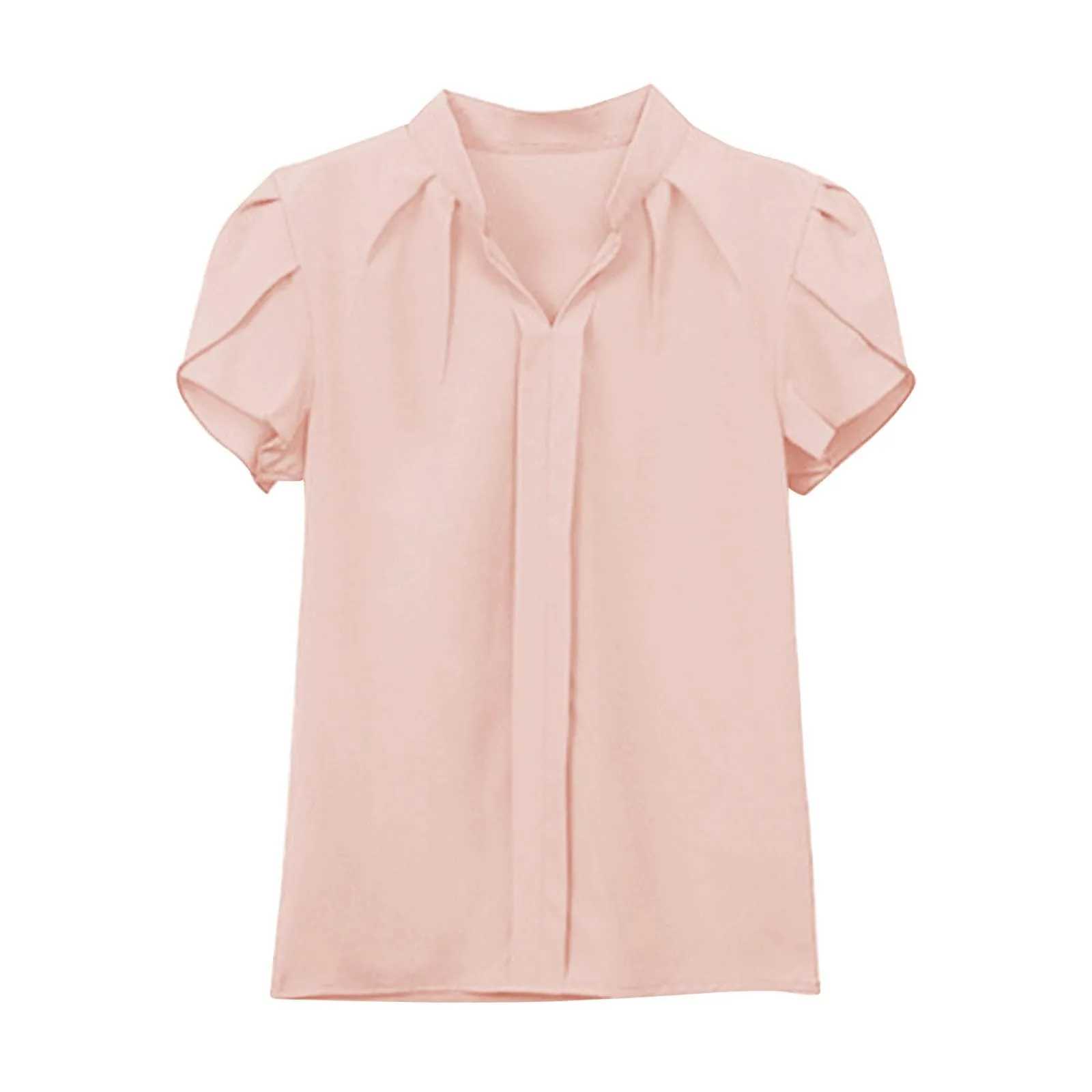 Uwdiohq T-Shirt Slim Fit in Chiffon Bianco con Maniche a Volant per Donna Manica Corta - immagine 4