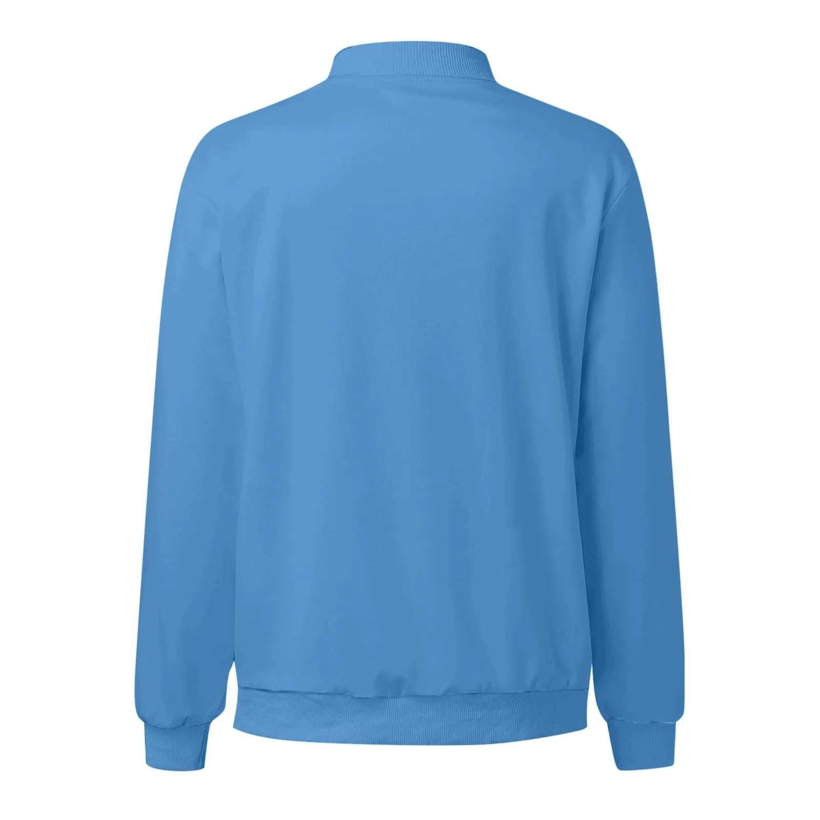 Generico Bomber Donna Primaverile Giacca Elegante Stile Retrò Casual Leggera Blu XXL - immagine 4