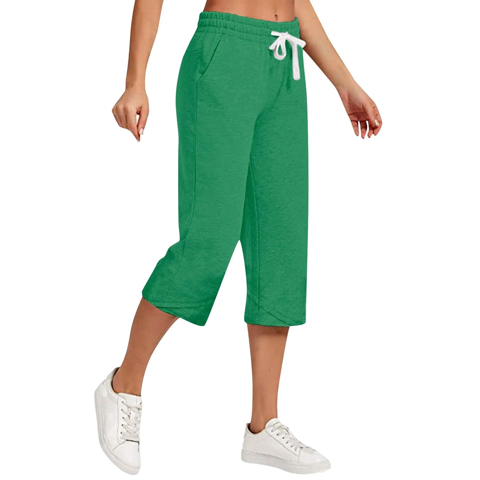 HEONSATI Pinocchietti Donna Pantaloni Capri in Cotone Estivi Leggeri Casual 7/8 con Coulisse Regolabile - immagine 1