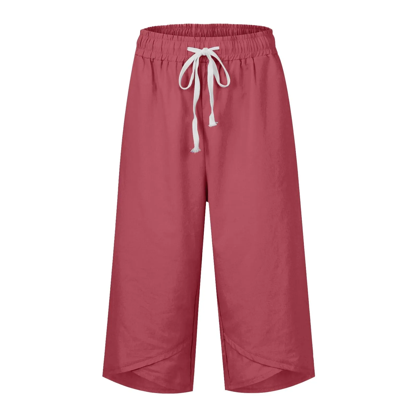 HEONSATI Pinocchietti Donna Sportivi Pantaloni Capri in Cotone Coulisse Regolabile Gamba Dritta Elasticizzati - immagine 3