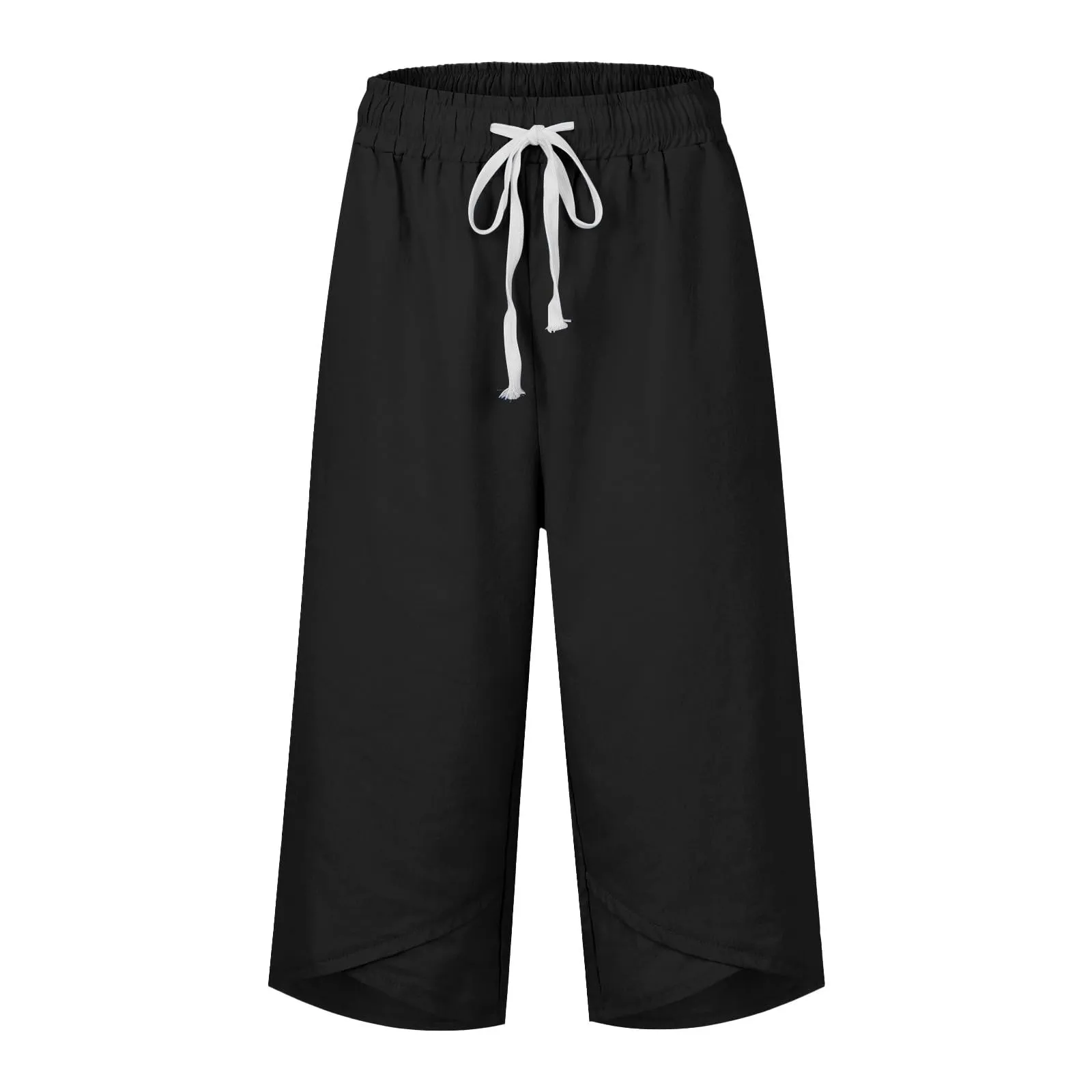 HEONSATI Pinocchietti Donna Pantaloni Capri in Cotone 7/8 Casual Estivi con Coulisse Regolabile - immagine 3