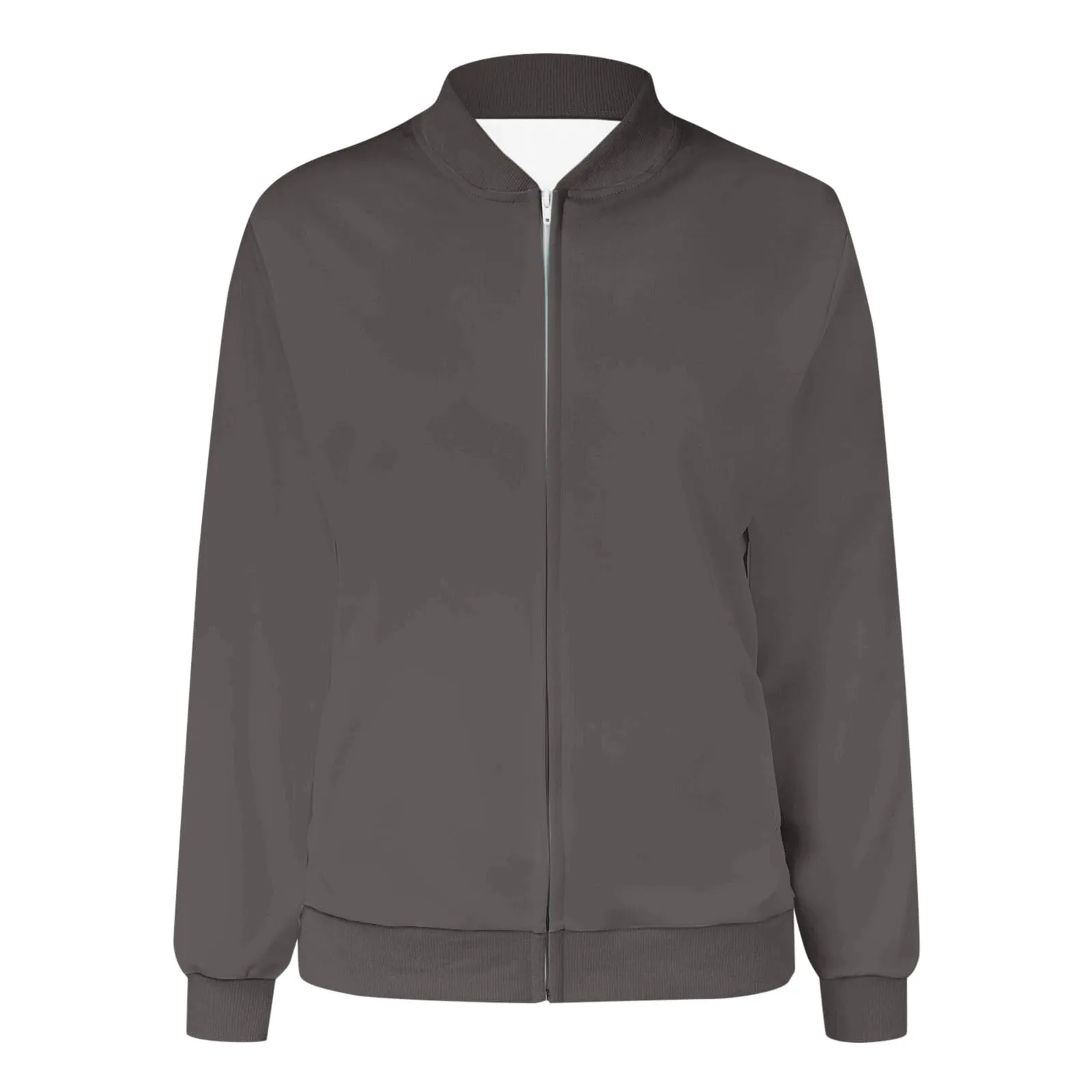 Generico Giubbotto Bomber Donna Giacca Primaverile Casual Zip Up Antivento con Tasche - immagine 3