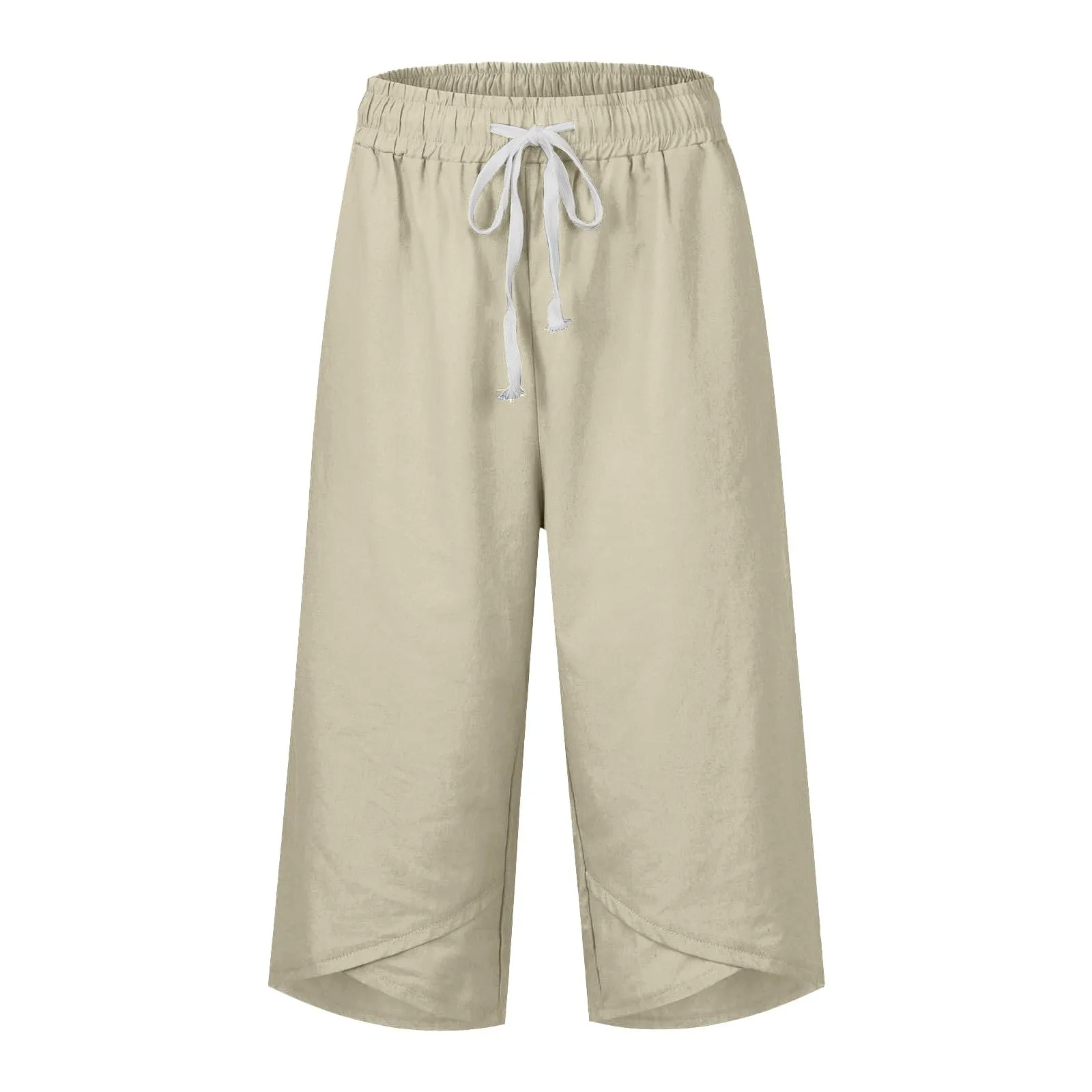 HEONSATI Pinocchietti Donna Pantaloni Capri Estivi in Cotone Elasticizzati con Coulisse Regolabile - immagine 3