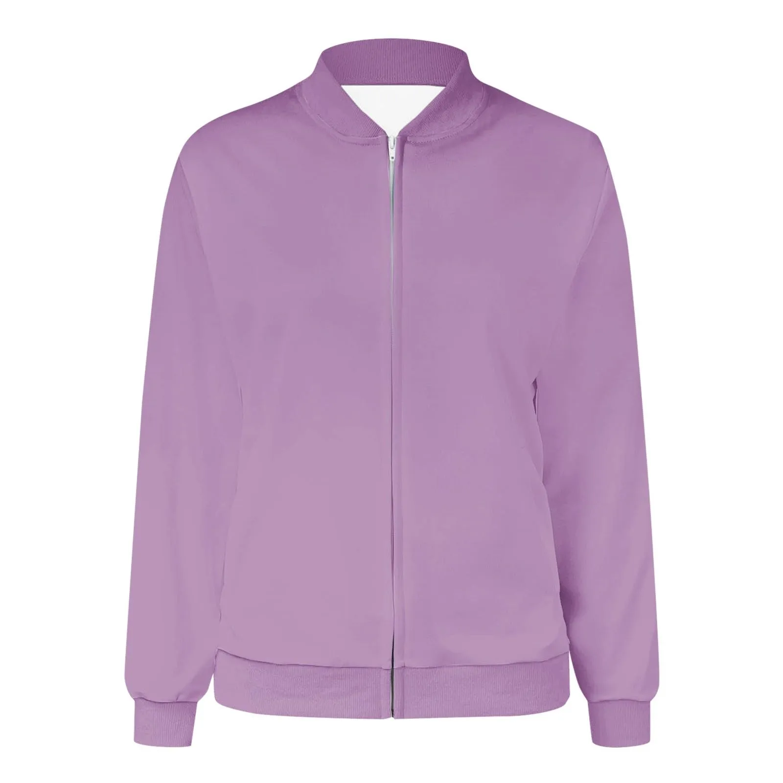 Generico Giubbino Leggero Donna Giacca Bomber Casual Zip Up Antivento con Tasche - immagine 3