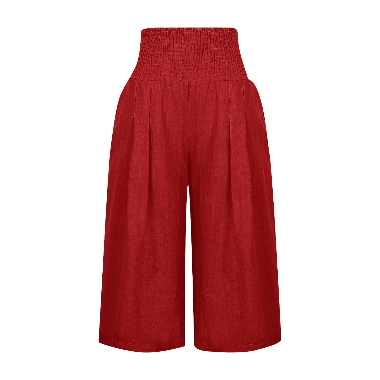 HEONSATI Pantaloni a Tre Quarti Donna in Cotone e Lino Capri Estivi Leggeri con Coulisse Regolabile - immagine 3