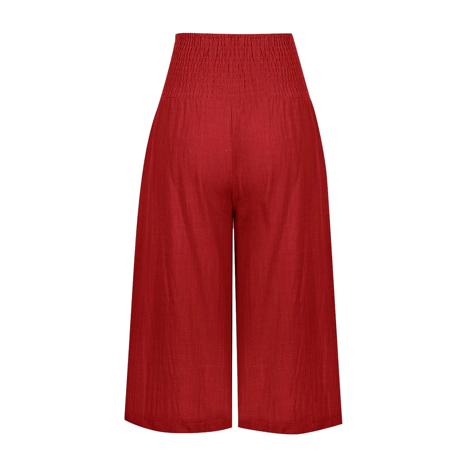 HEONSATI Pantaloni a Tre Quarti Donna in Cotone e Lino Capri Estivi Leggeri con Coulisse Regolabile - immagine 4